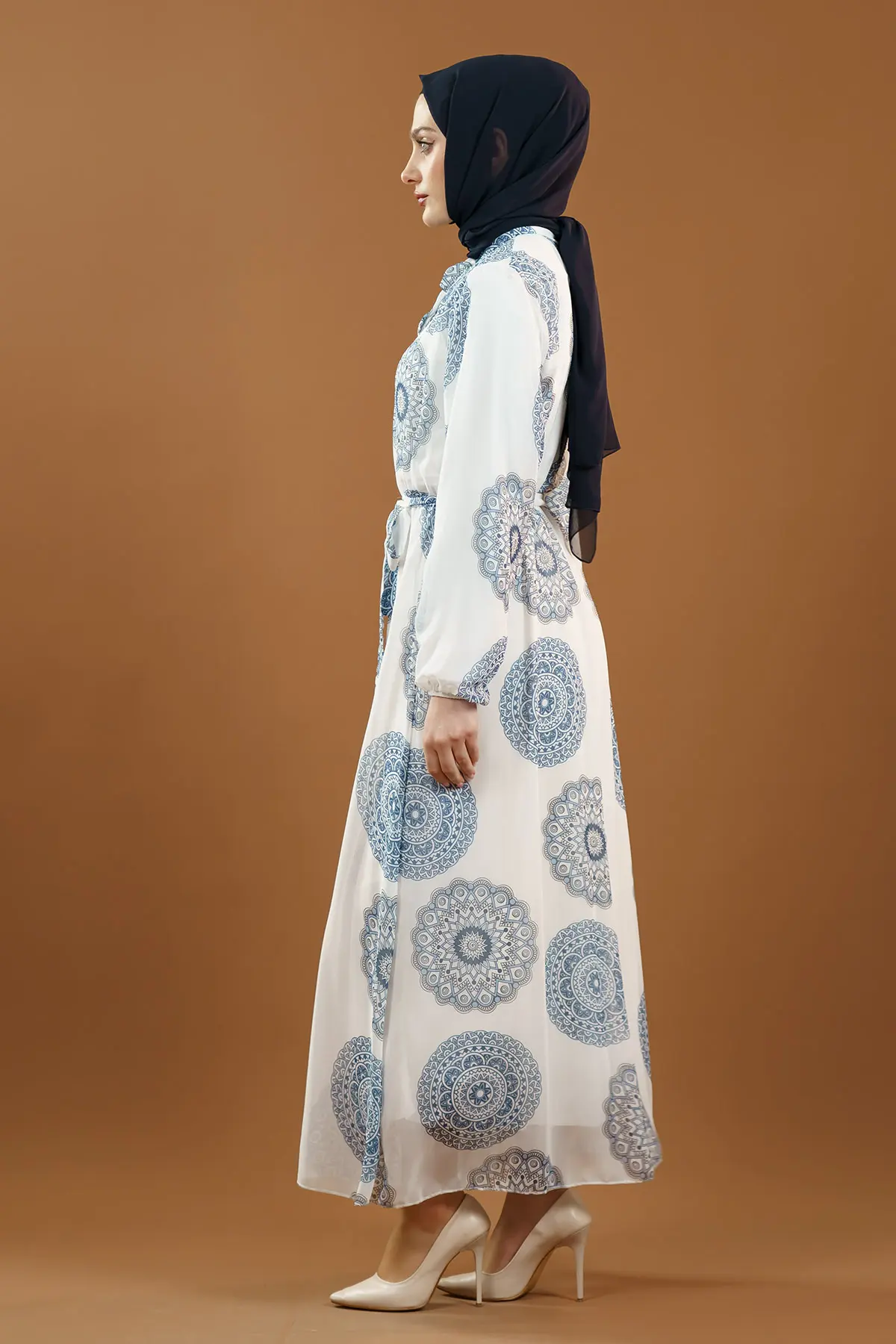 New Season Patterned Hijab Dress-detail