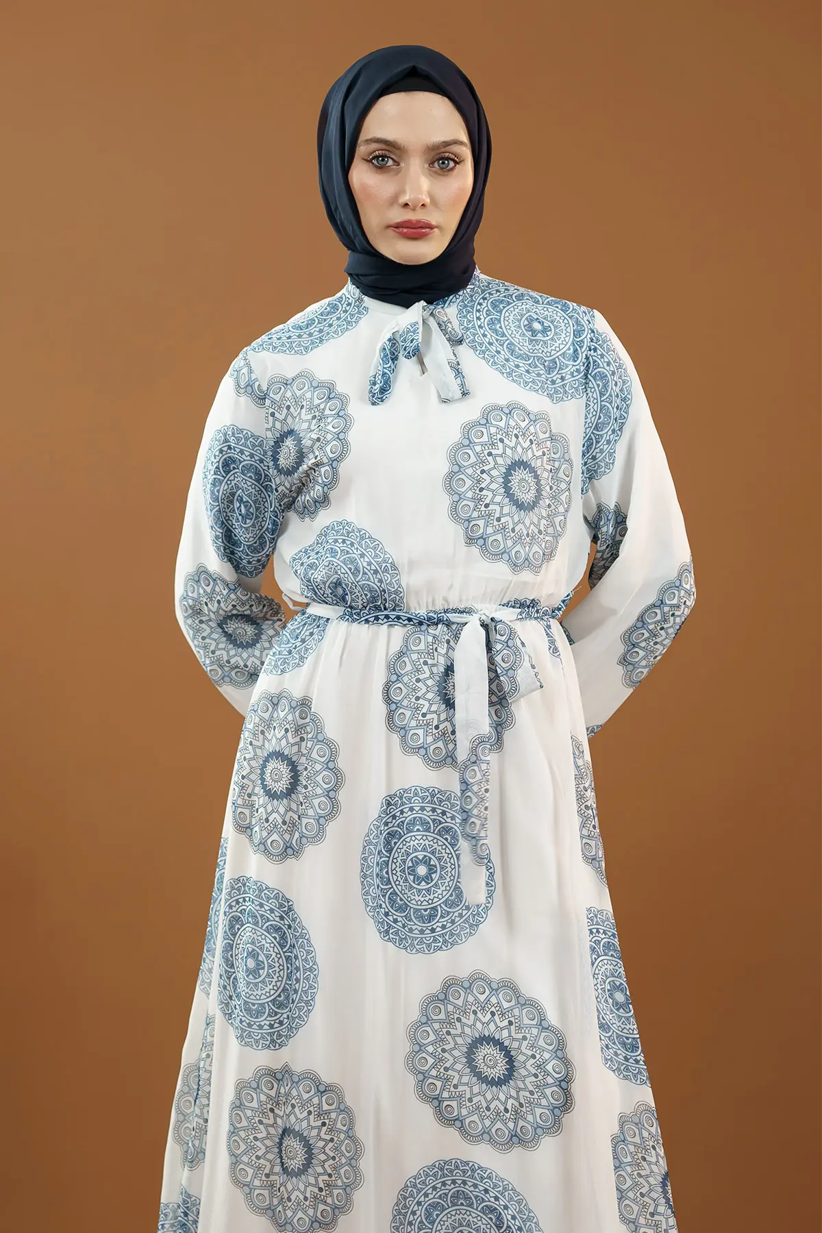 New Season Patterned Hijab Dress-detail