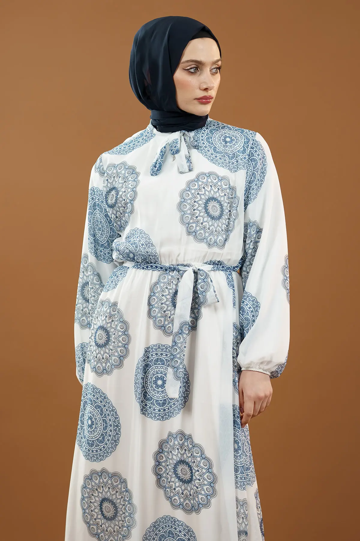 New Season Patterned Hijab Dress-detail