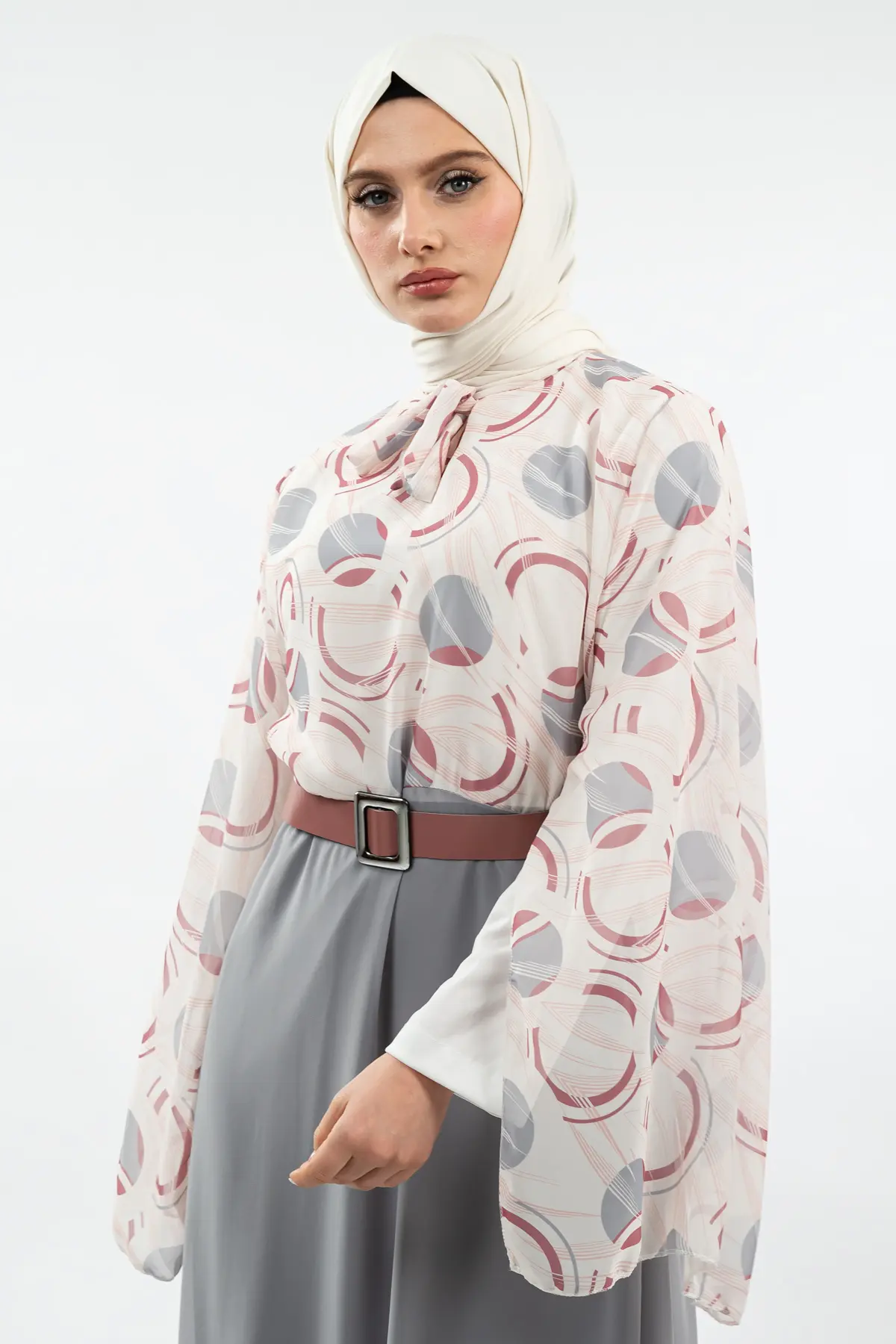 New Season Patterned Hijab Dress-detail