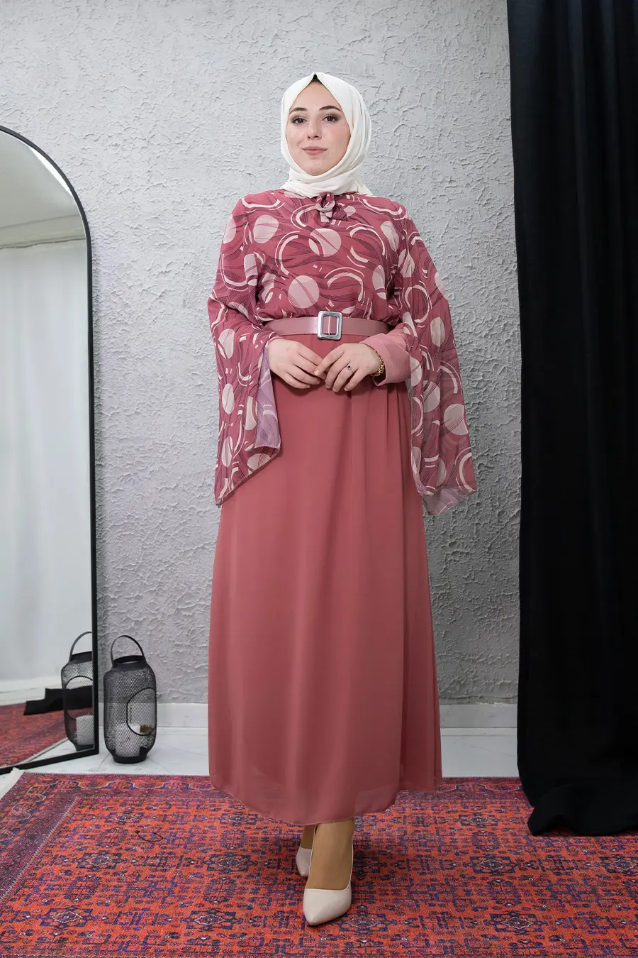 New Season Patterned Hijab Dress