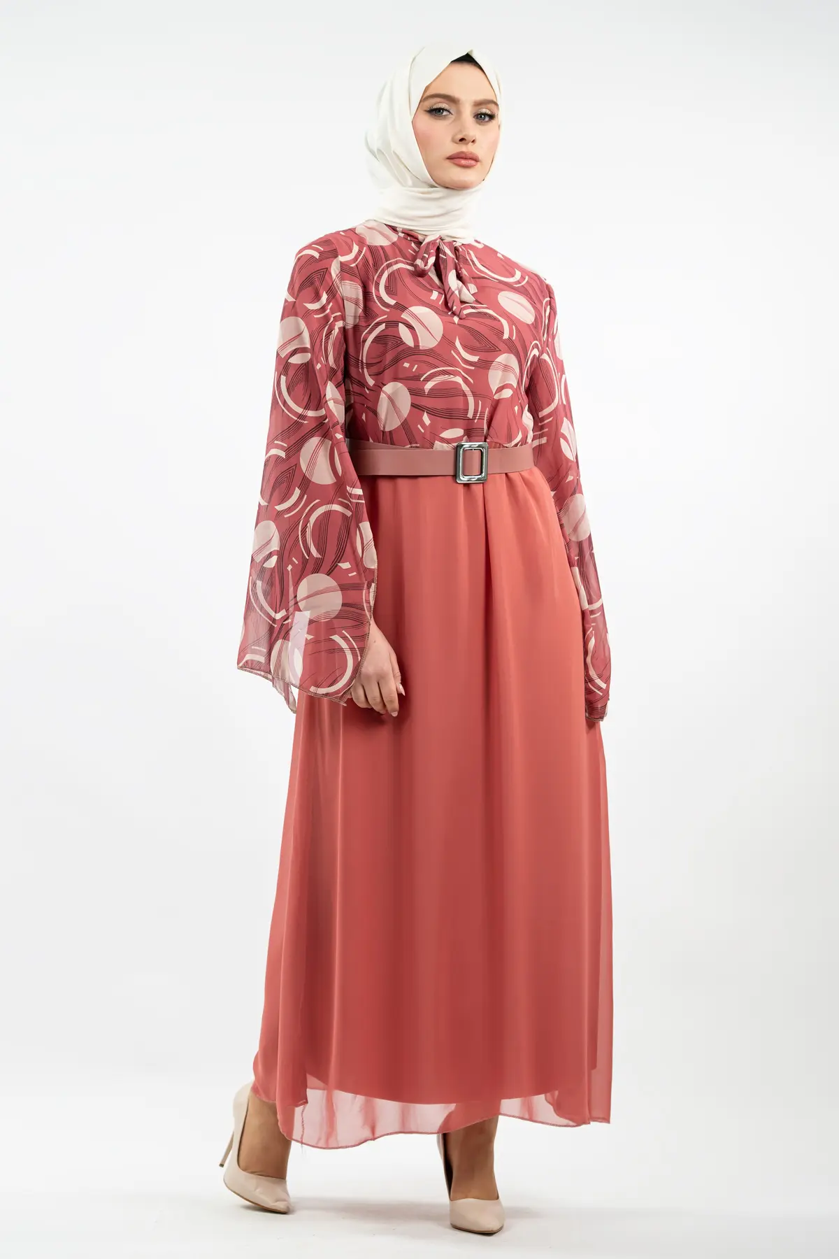 New Season Patterned Hijab Dress