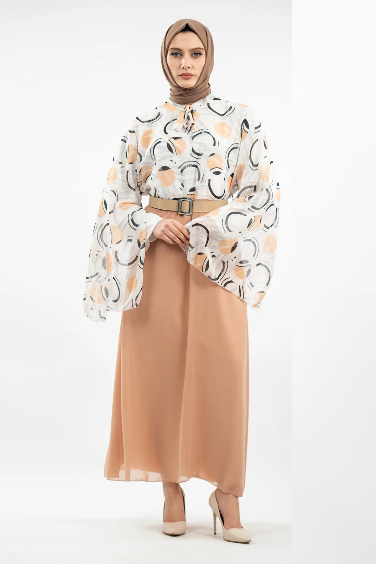 New Season Patterned Hijab Dress-detail