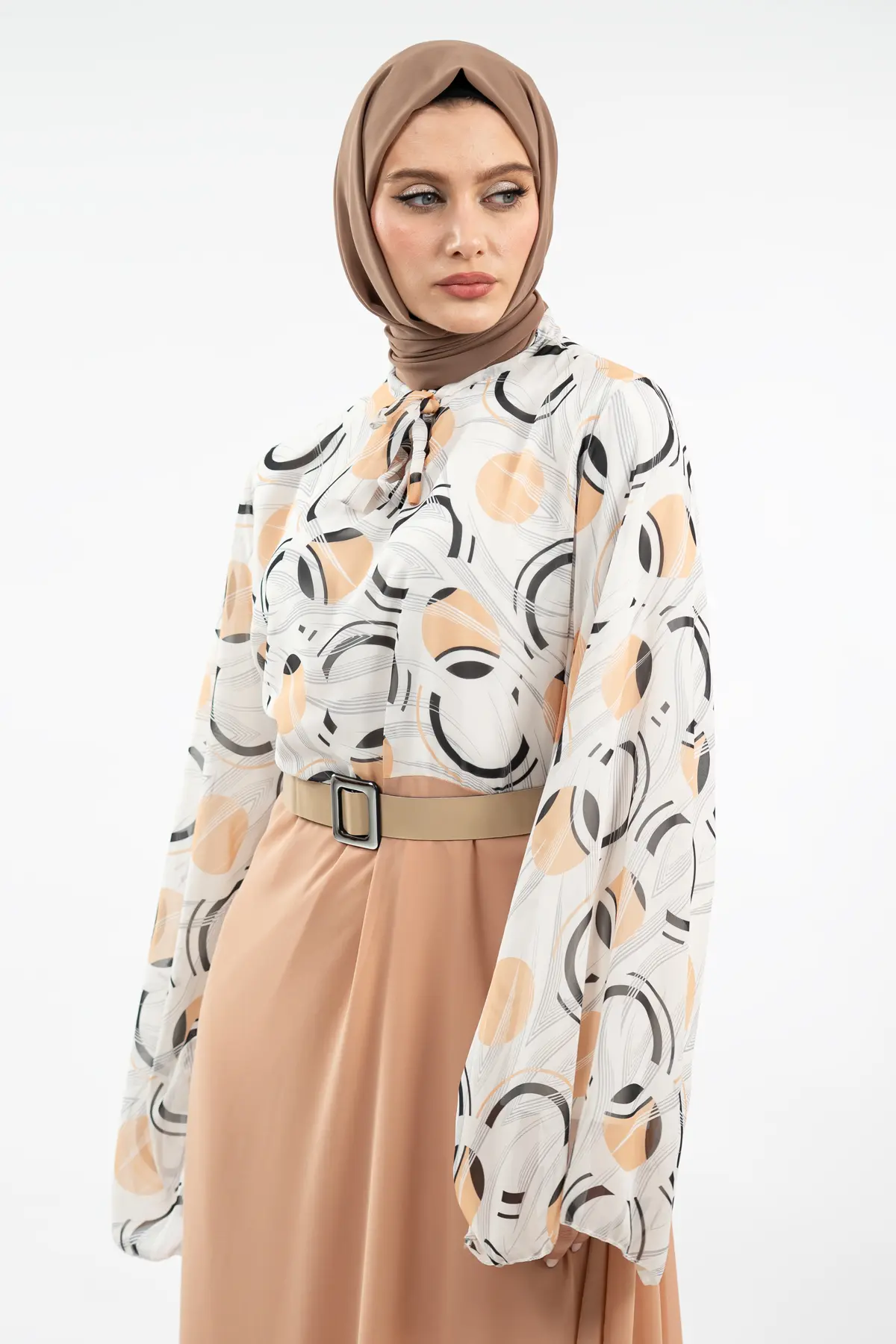New Season Patterned Hijab Dress-detail