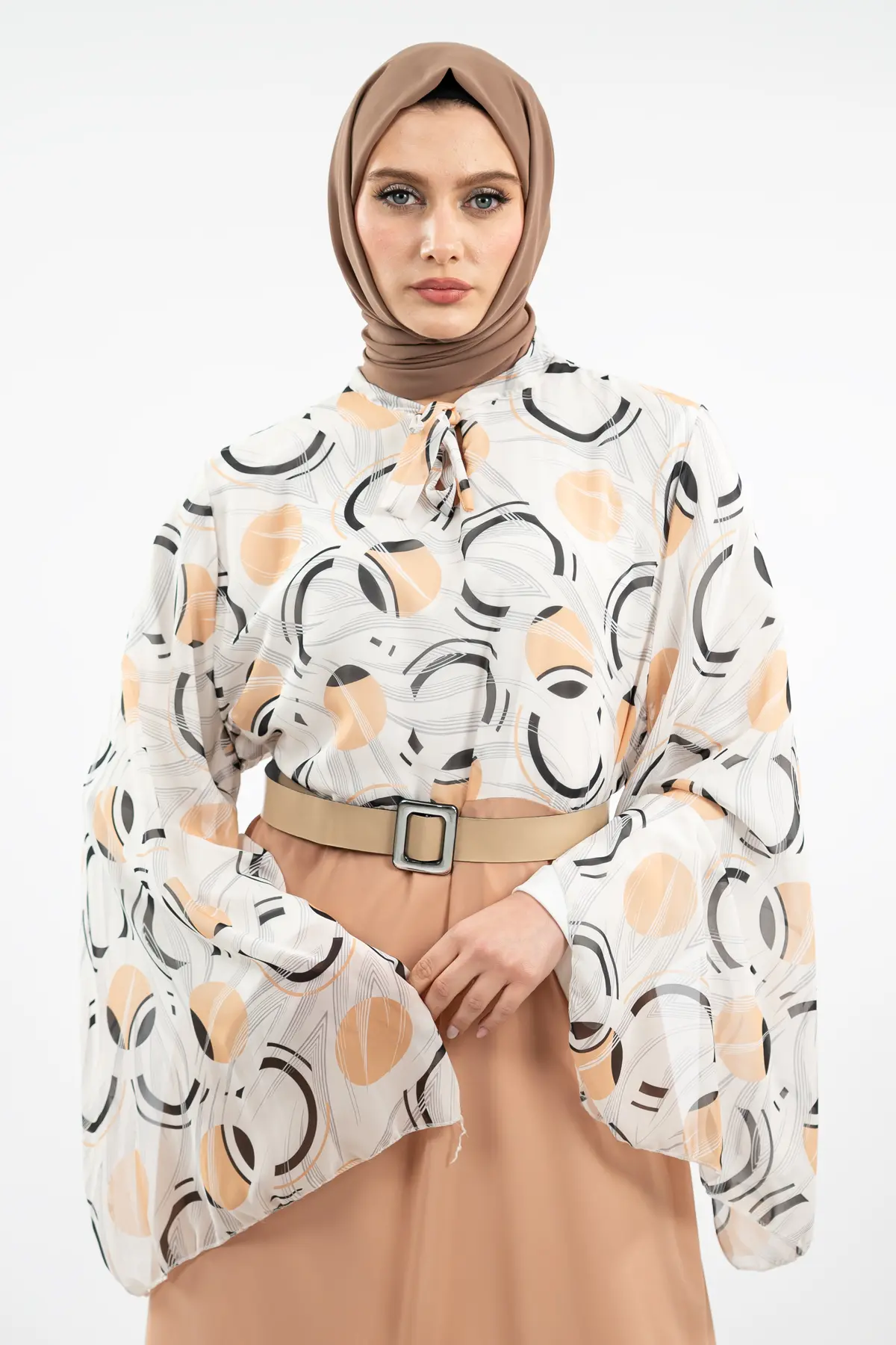 New Season Patterned Hijab Dress-detail