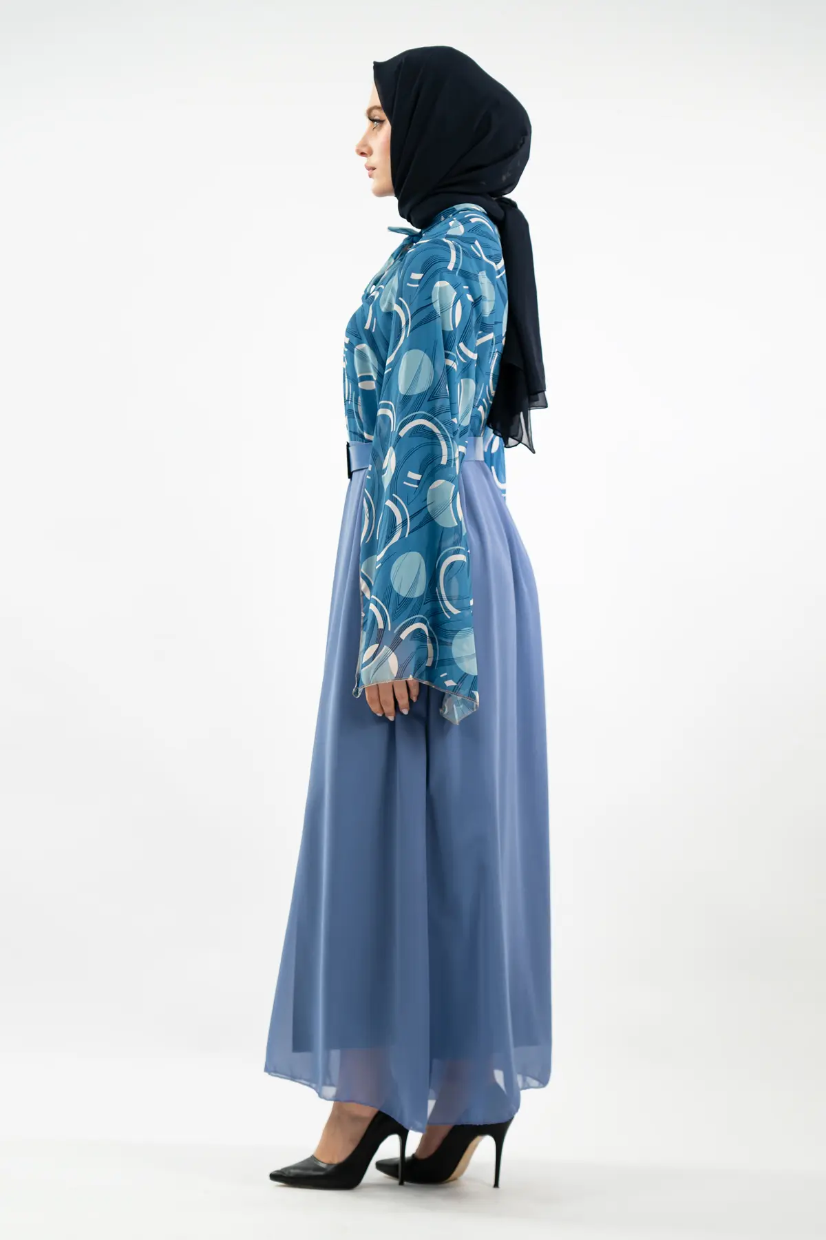 New Season Patterned Hijab Dress-detail