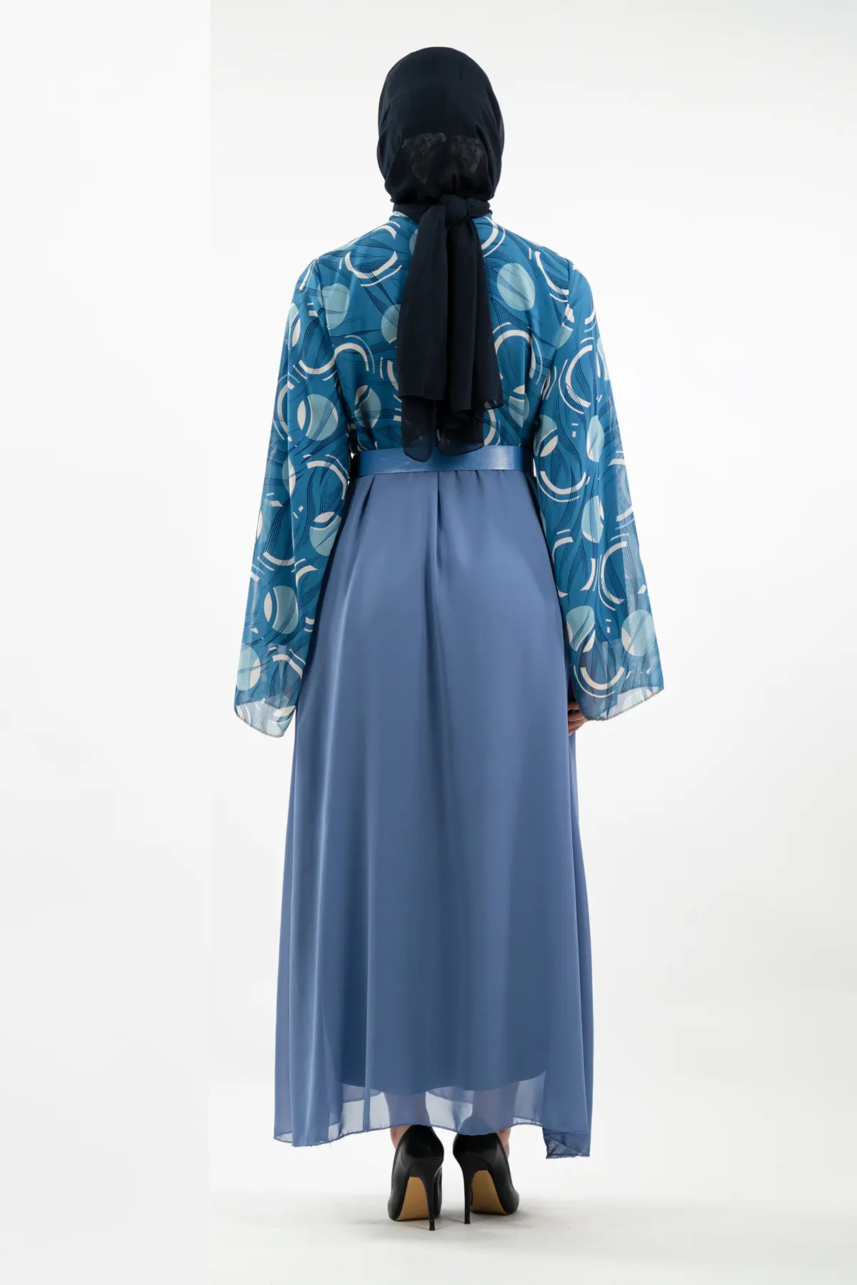 New Season Patterned Hijab Dress-detail