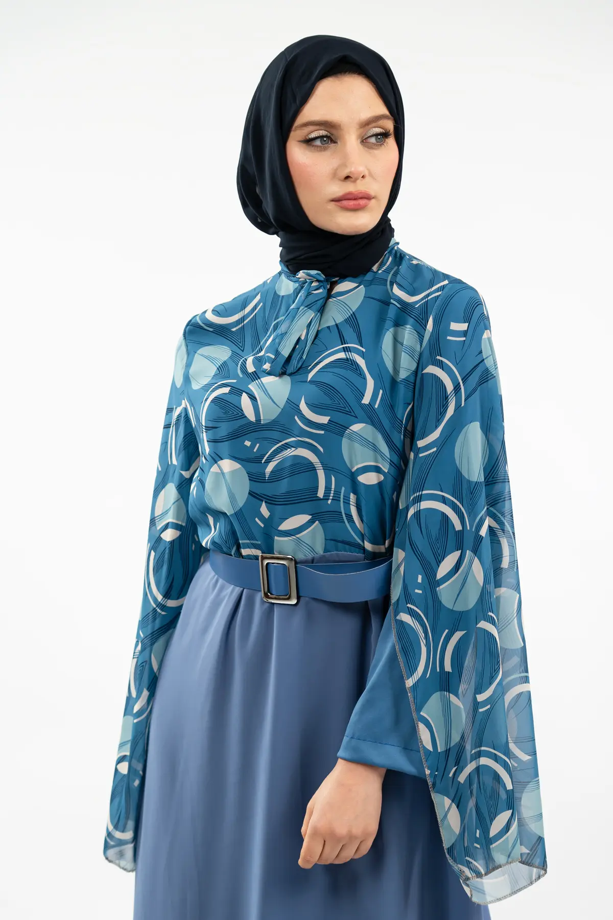 New Season Patterned Hijab Dress-detail