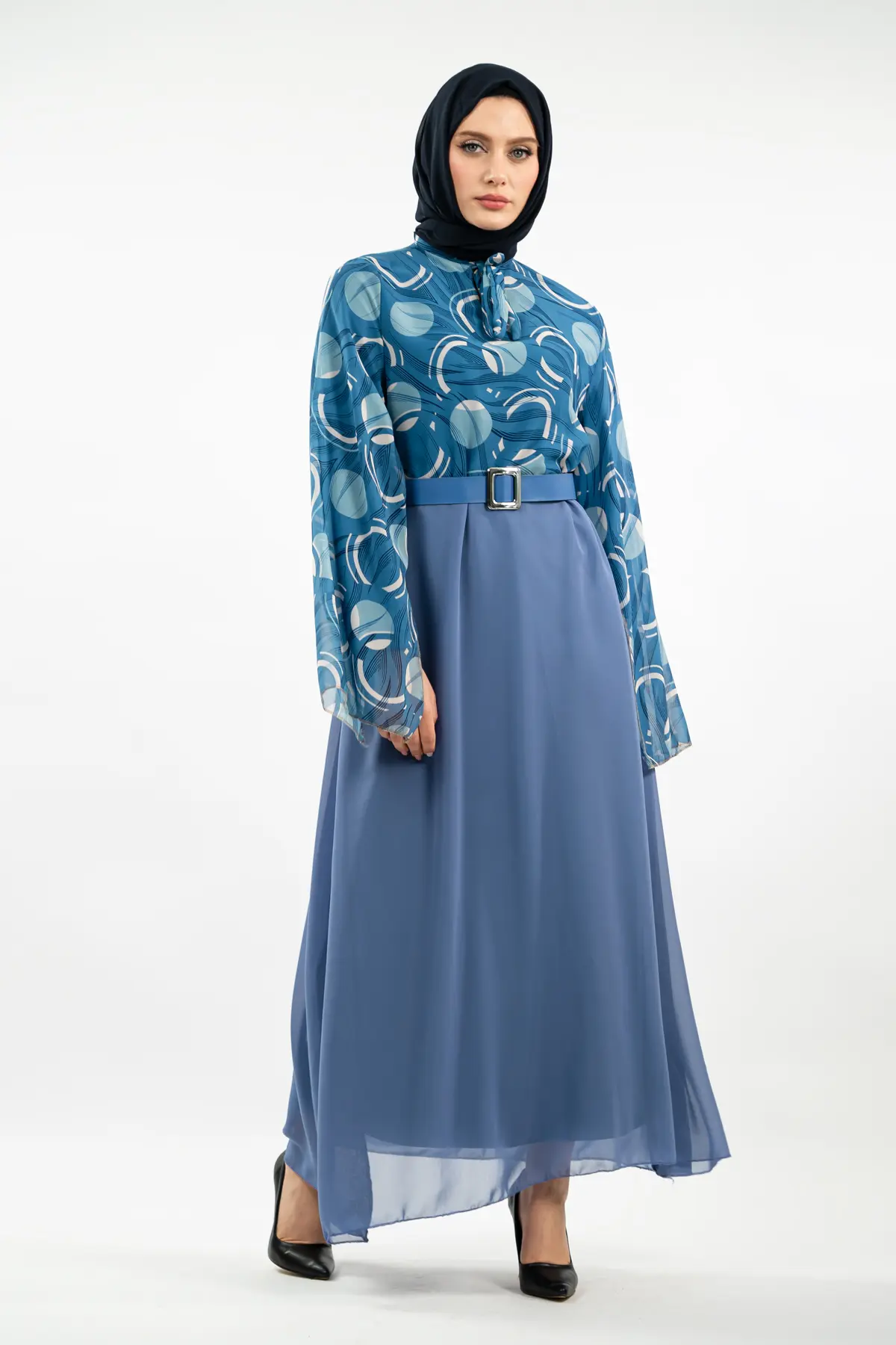 New Season Patterned Hijab Dress