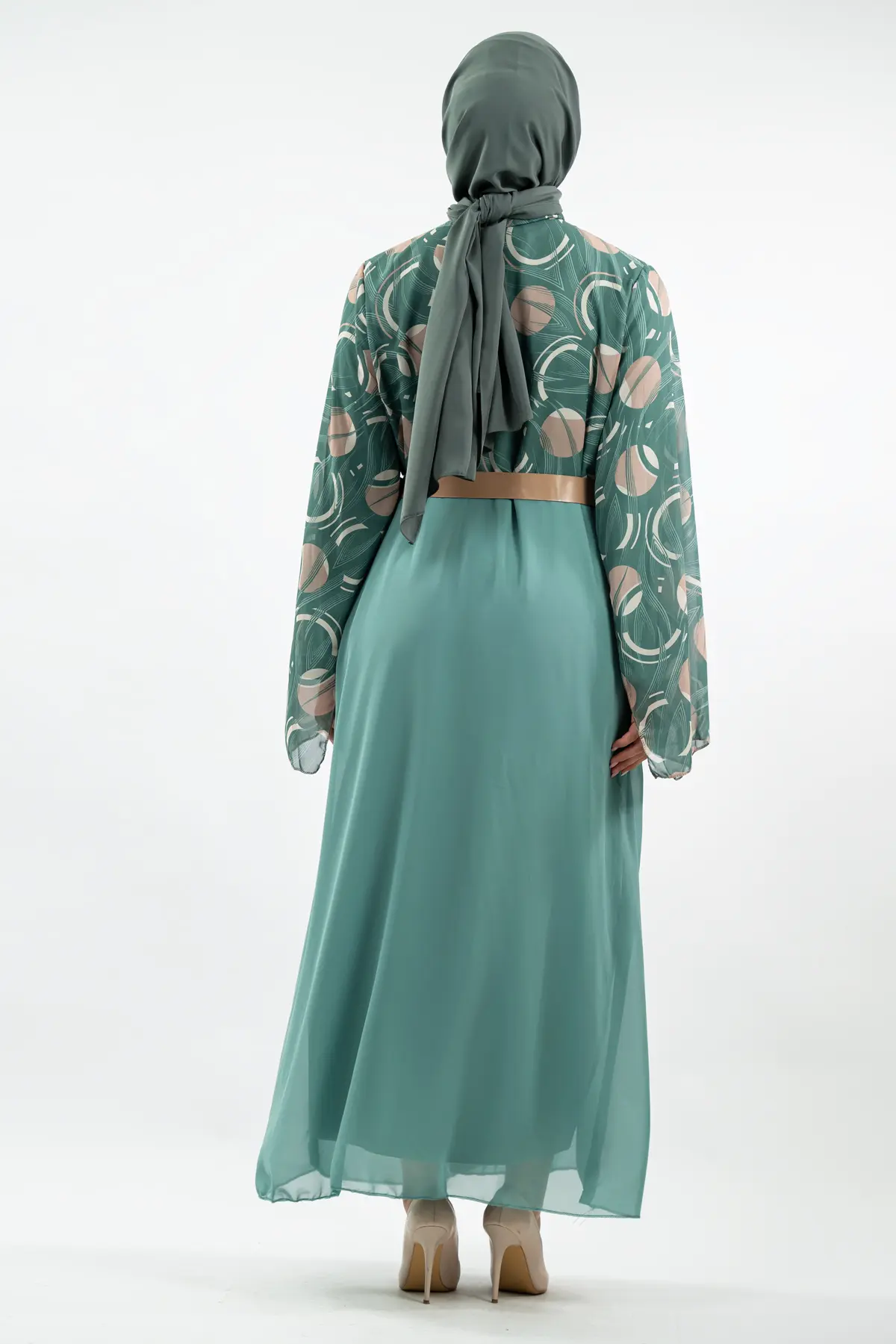 New Season Patterned Hijab Dress-detail