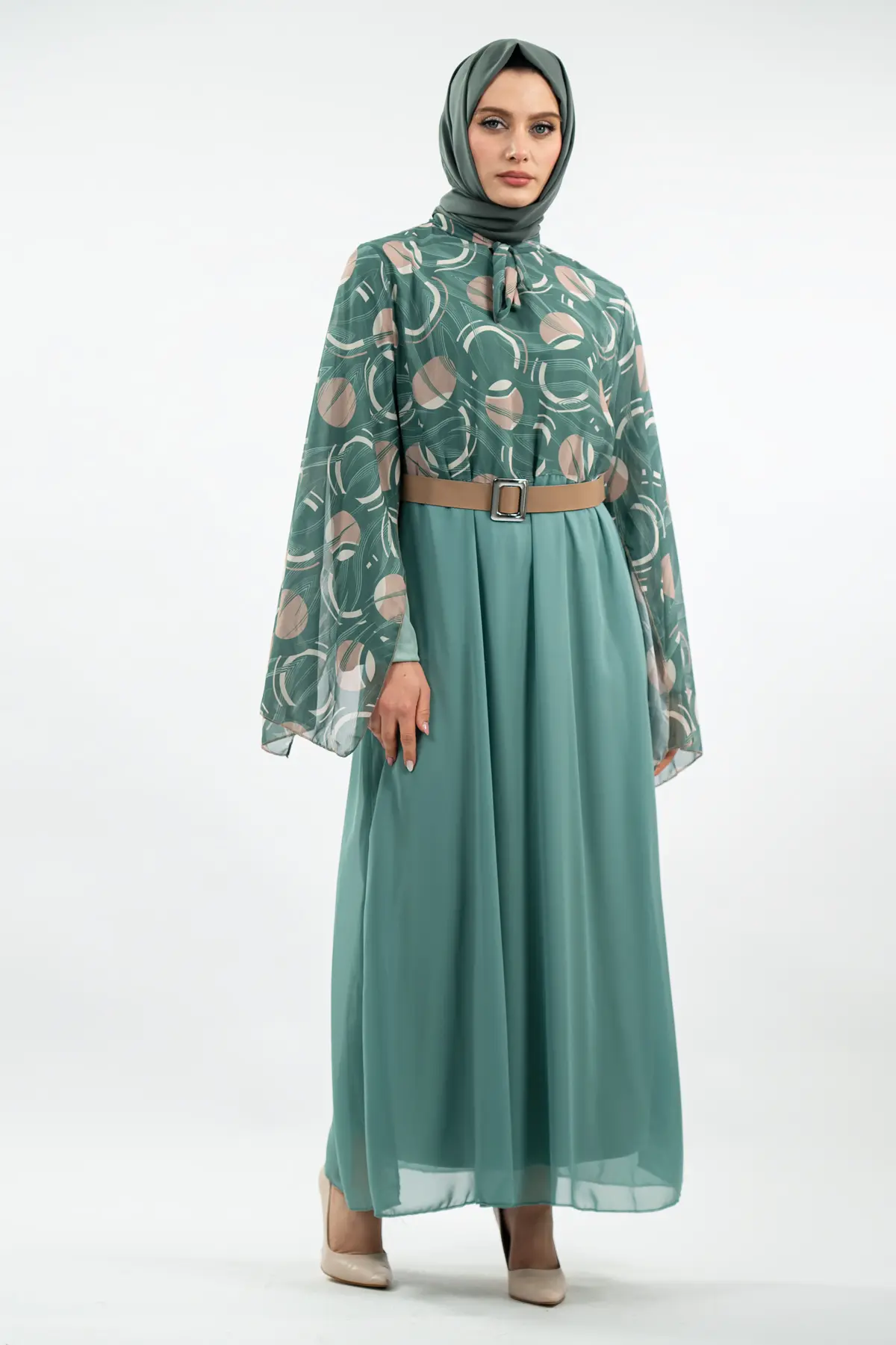 New Season Patterned Hijab Dress