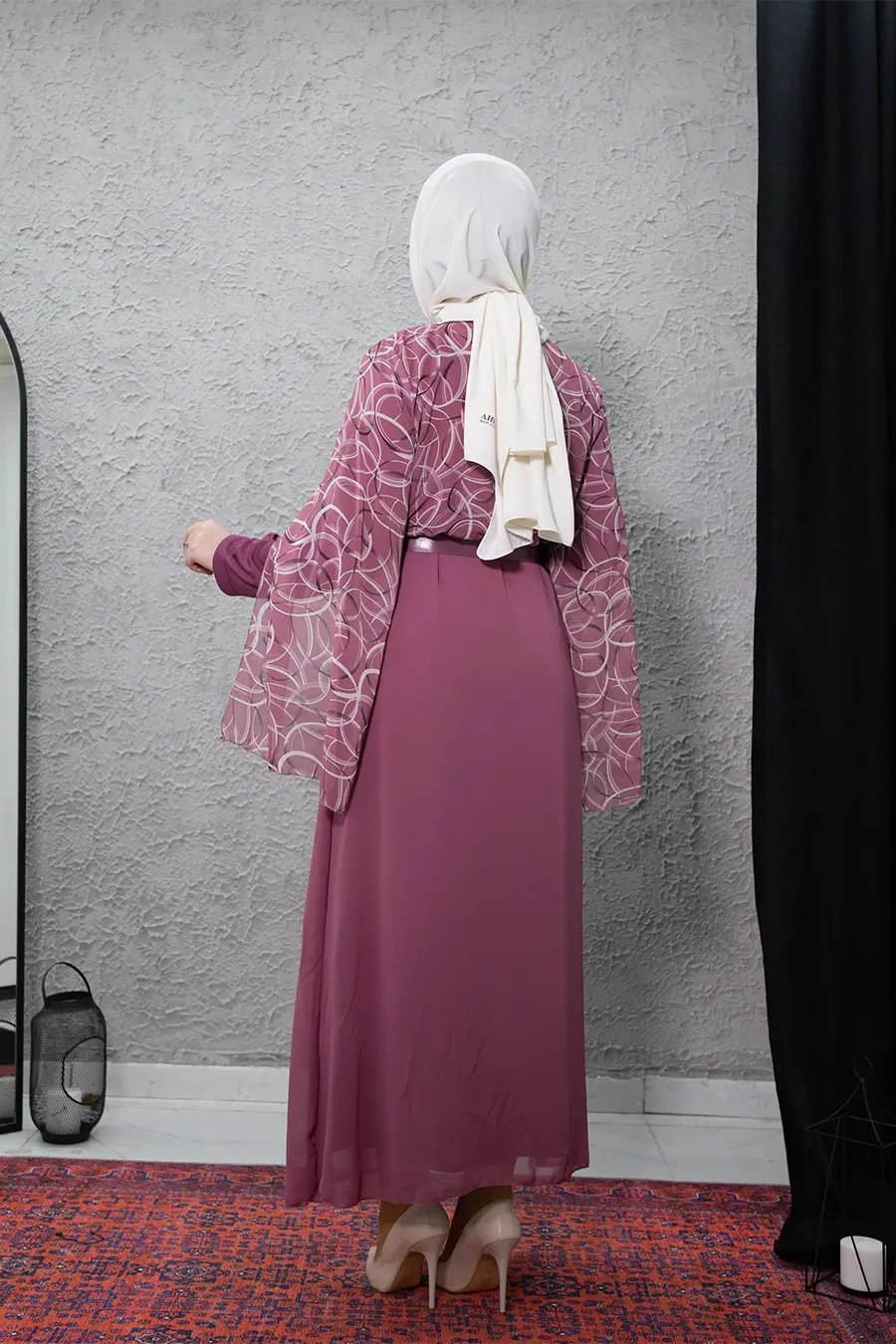 New Season Patterned Hijab Dress-detail