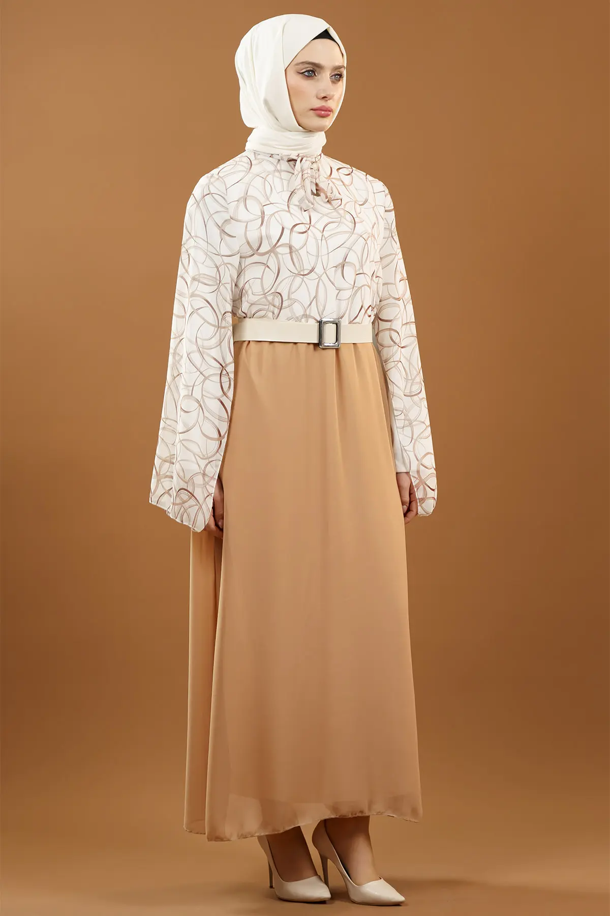 New Season Patterned Hijab Dress-detail