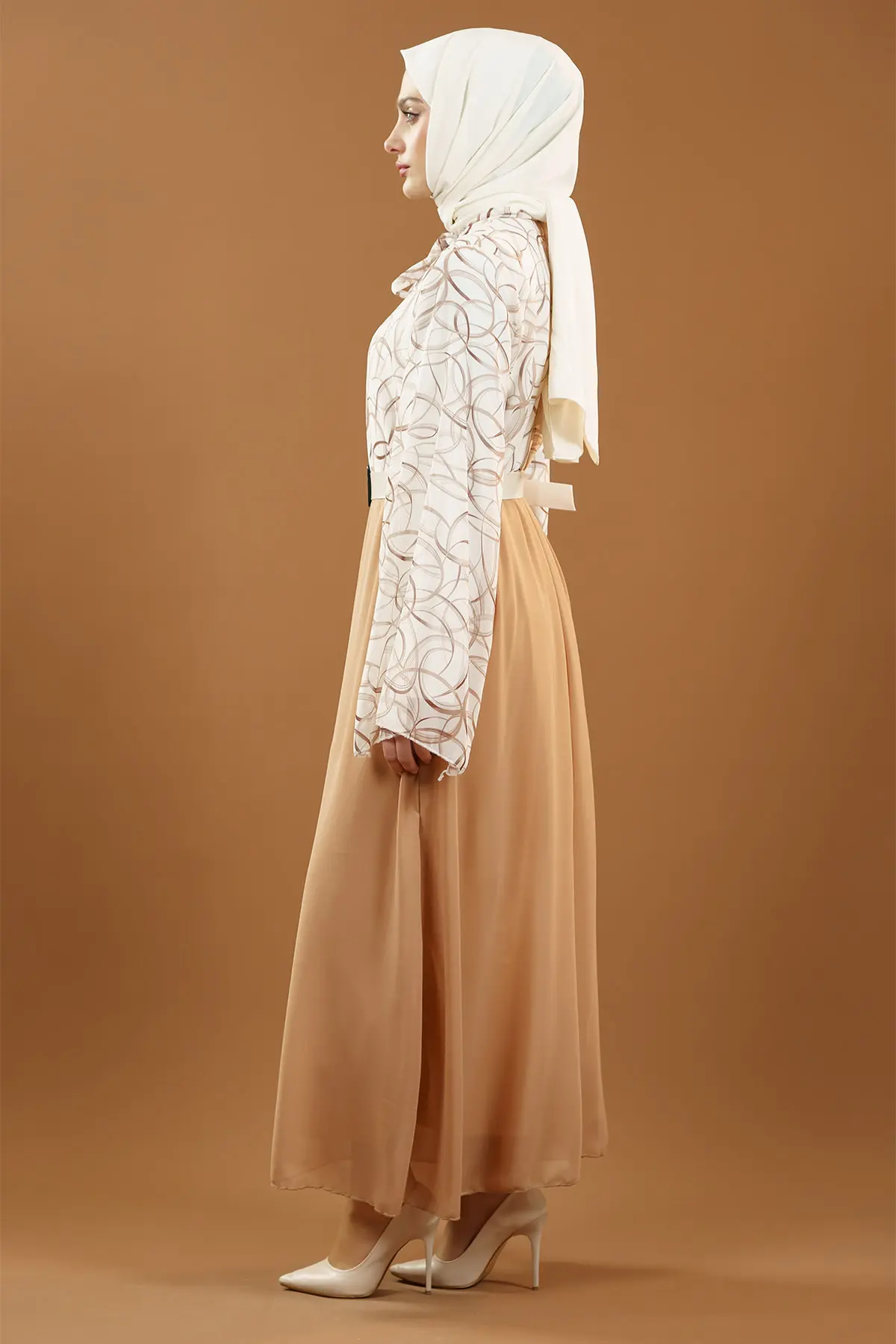 New Season Patterned Hijab Dress-detail