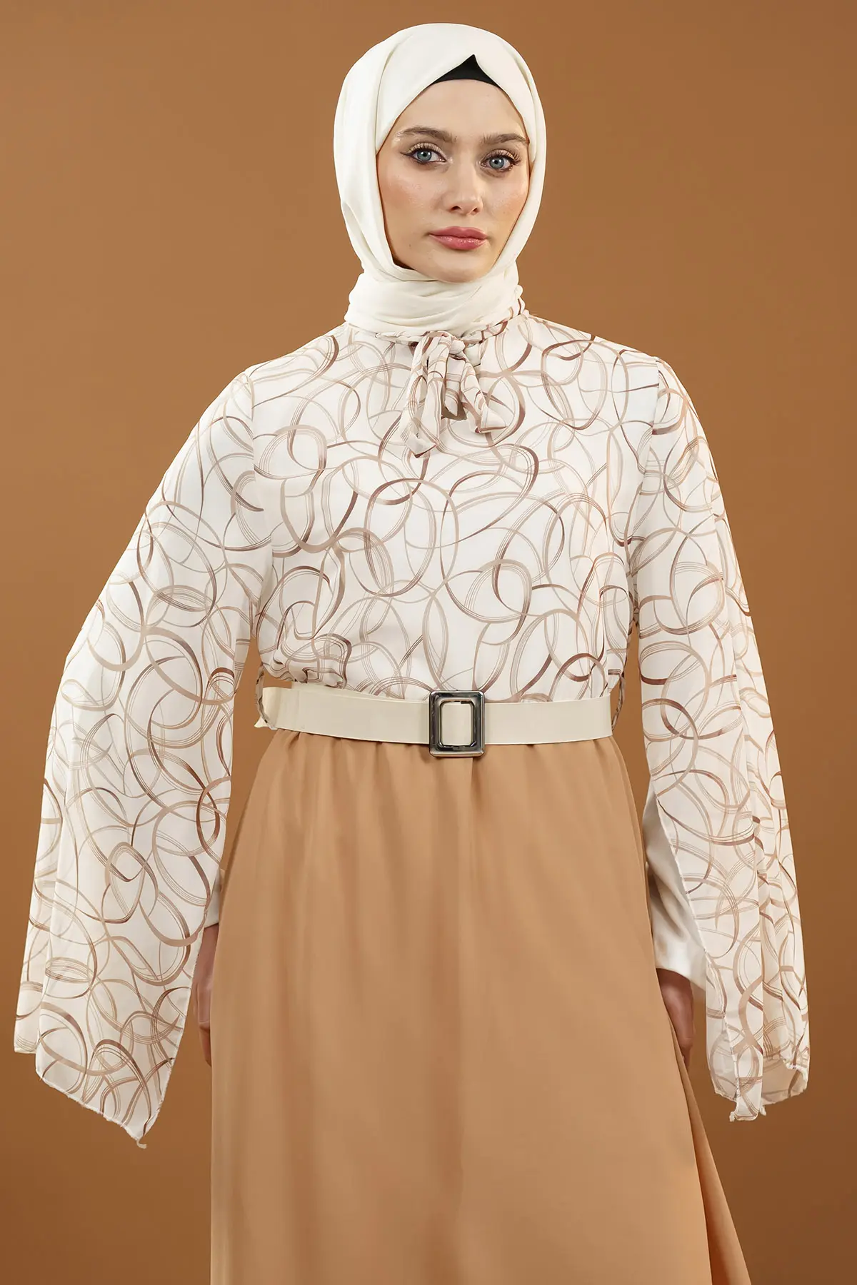 New Season Patterned Hijab Dress-detail