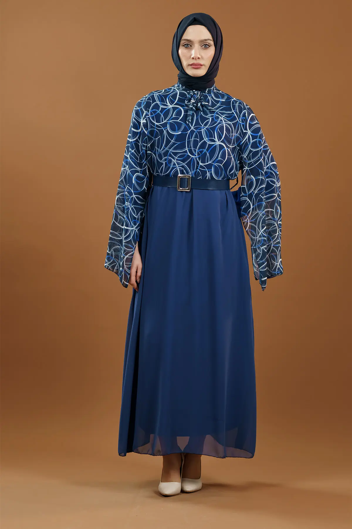 New Season Patterned Hijab Dress-detail