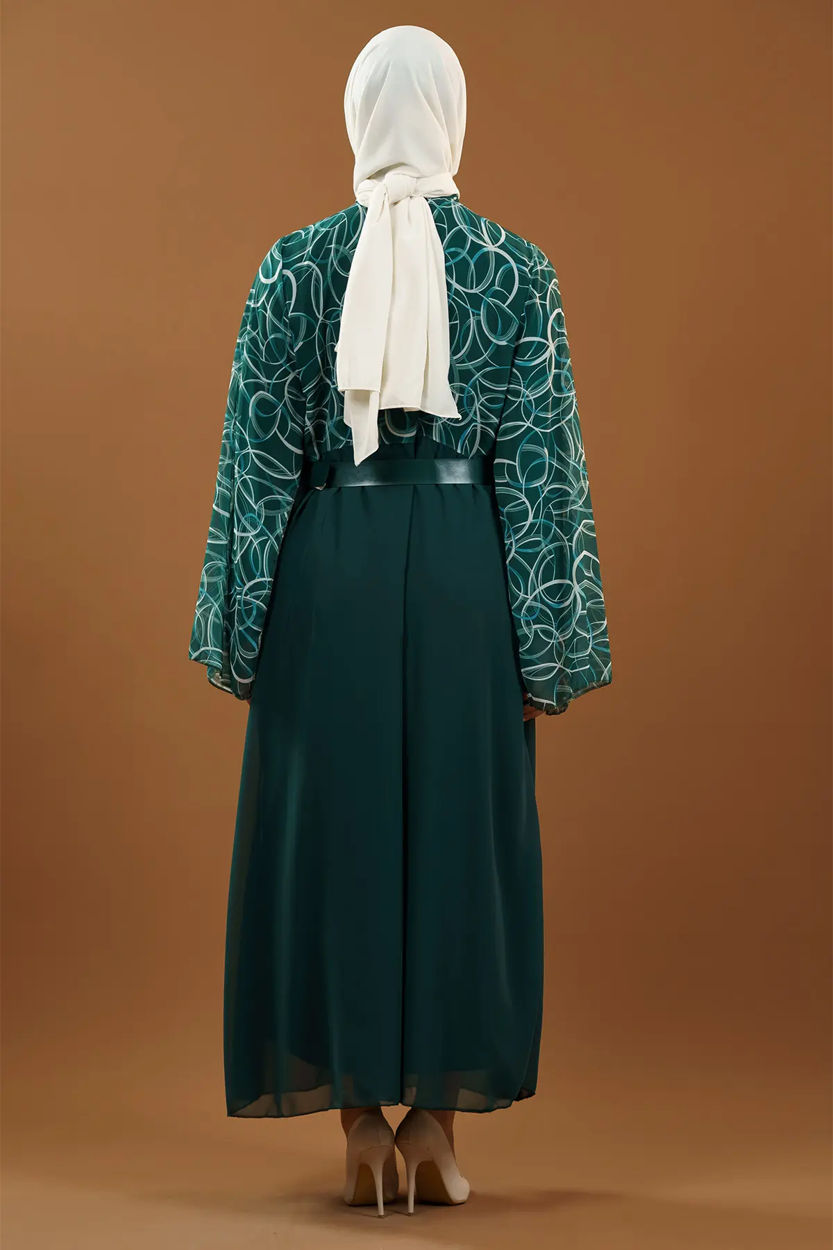 New Season Patterned Hijab Dress-detail
