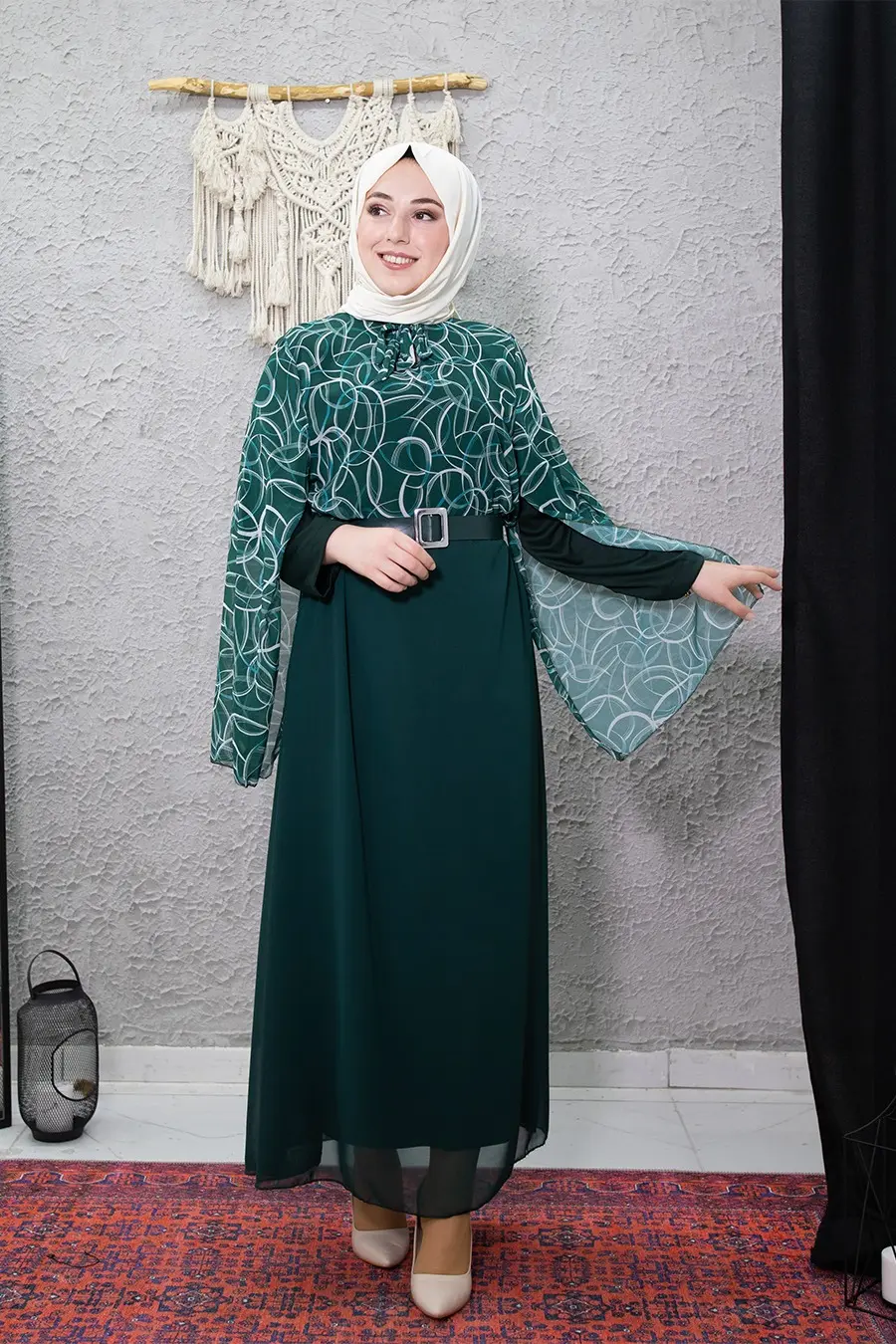 New Season Patterned Hijab Dress