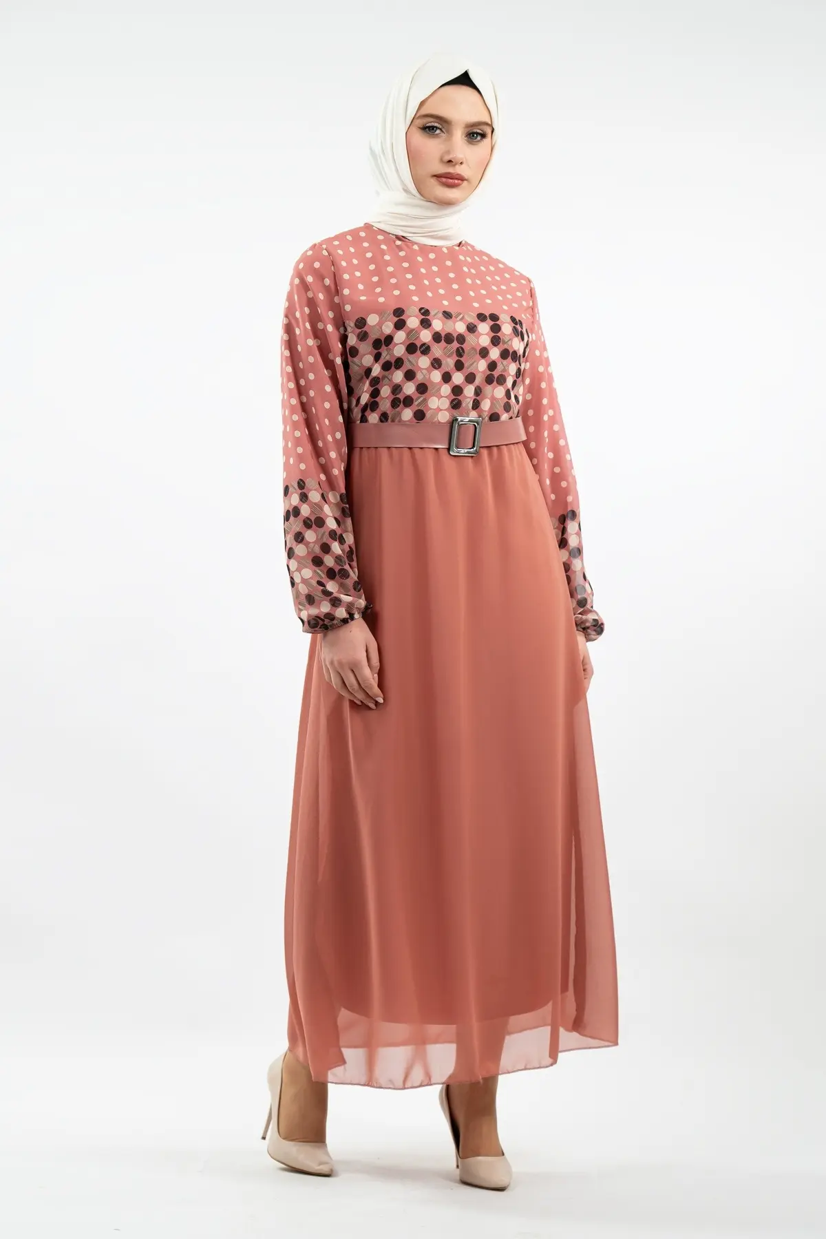 New Season Polka Dot Hijab Dress-detail