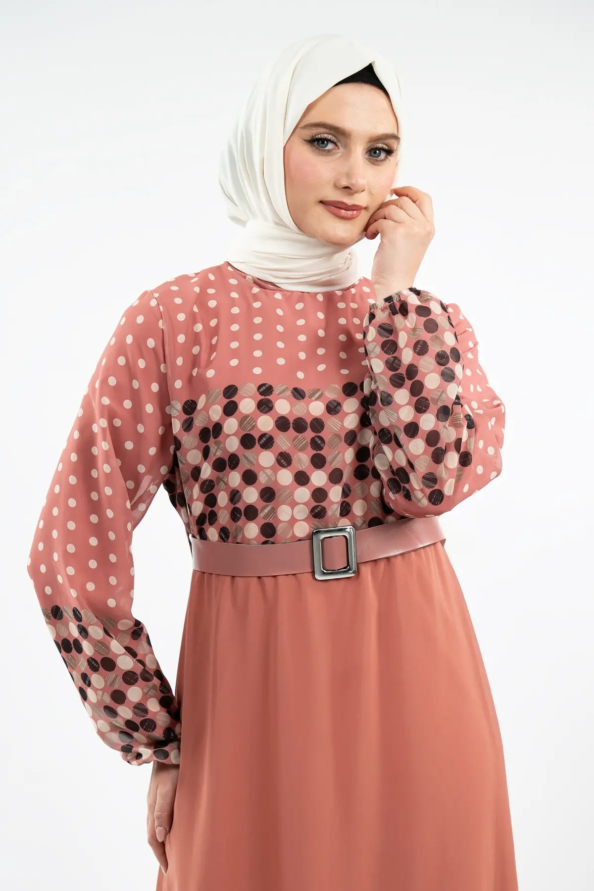 New Season Polka Dot Hijab Dress-detail