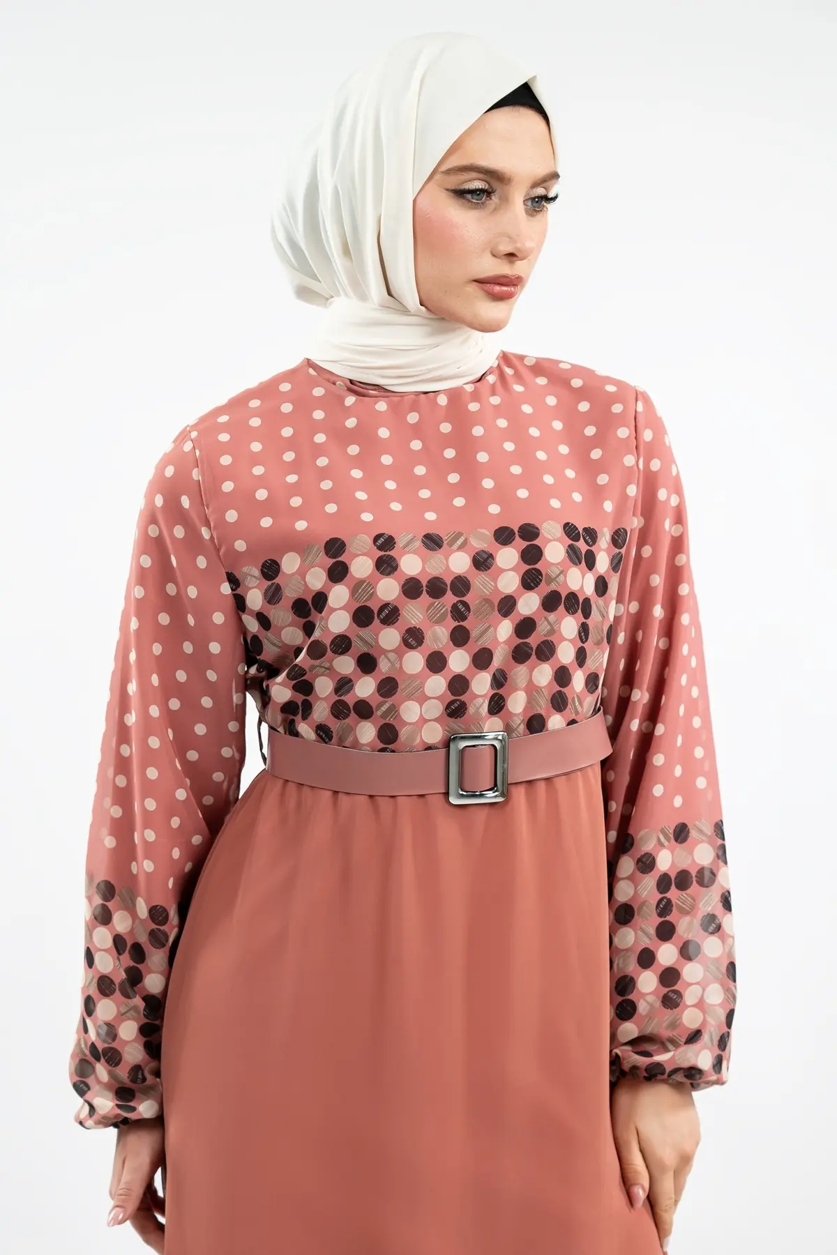 New Season Polka Dot Hijab Dress-detail