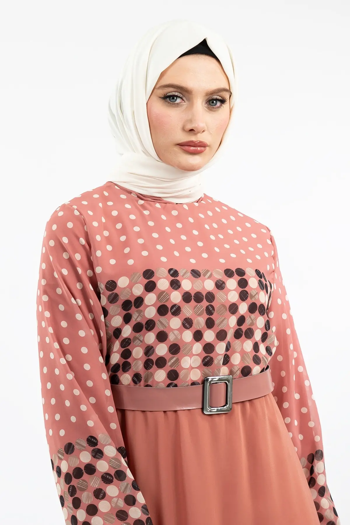 New Season Polka Dot Hijab Dress-detail