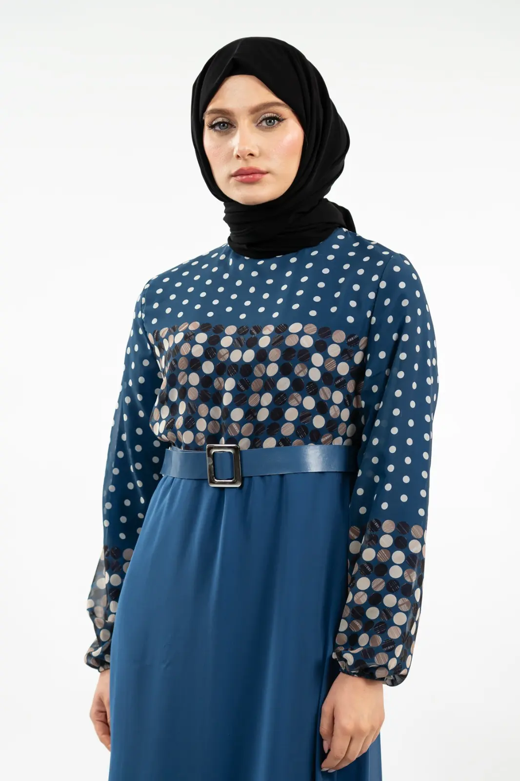 New Season Polka Dot Hijab Dress-detail