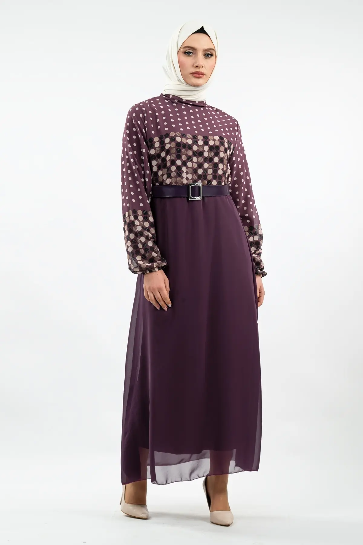 New Season Polka Dot Hijab Dress-detail