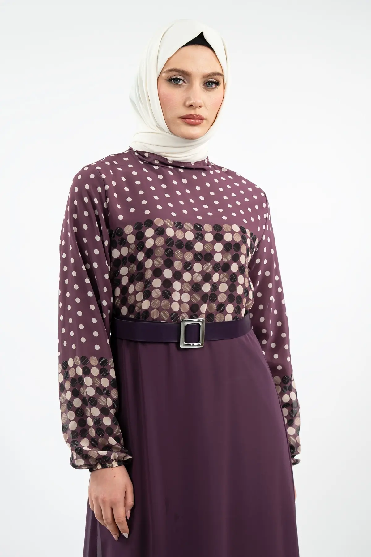 New Season Polka Dot Hijab Dress-detail