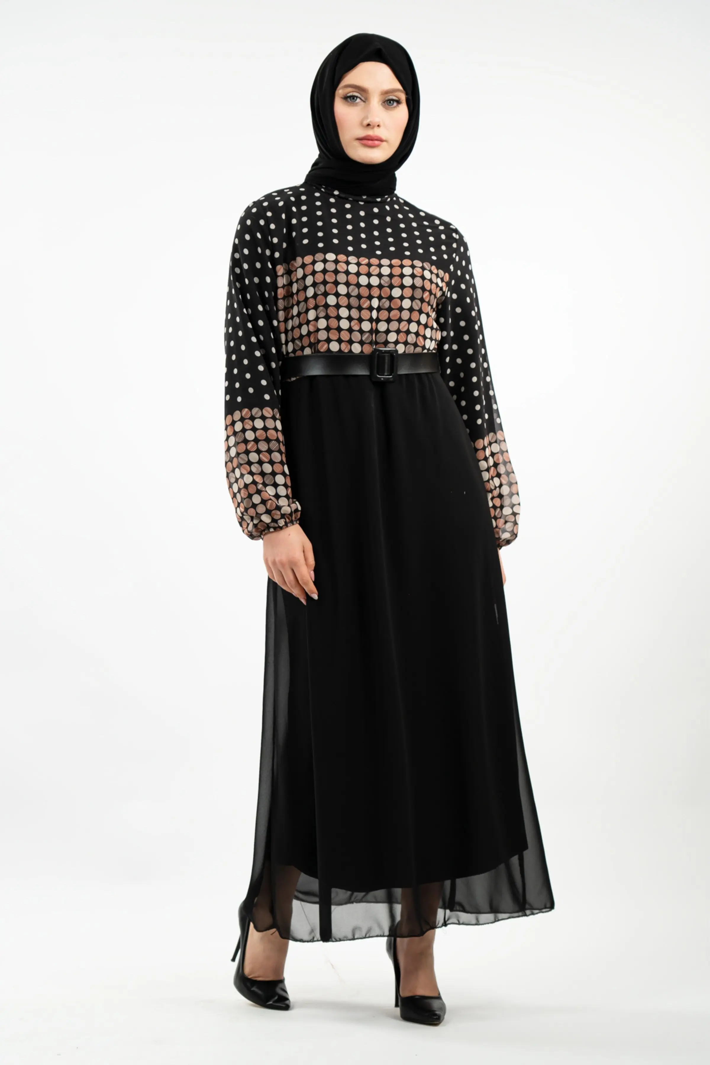 New Season Polka Dot Hijab Dress-detail