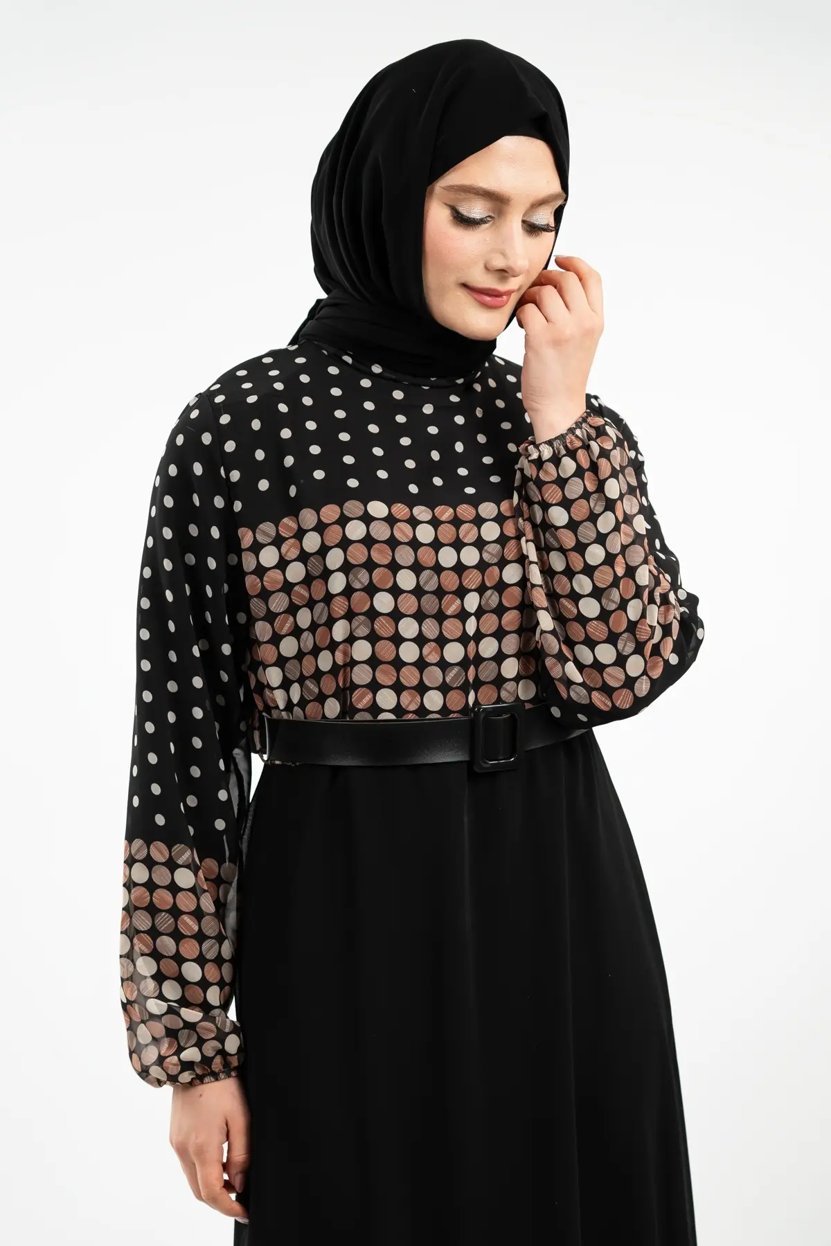 New Season Polka Dot Hijab Dress-detail
