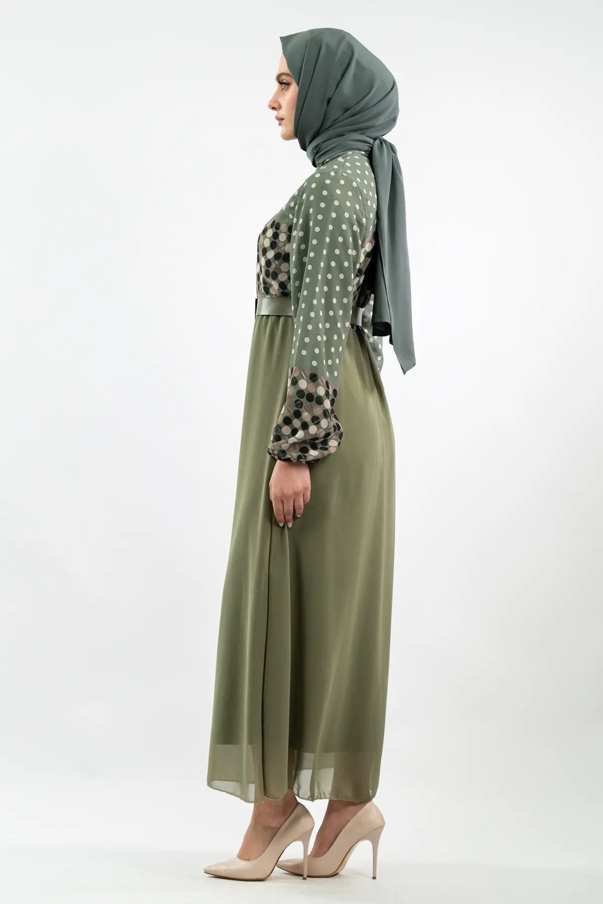 New Season Polka Dot Hijab Dress-detail