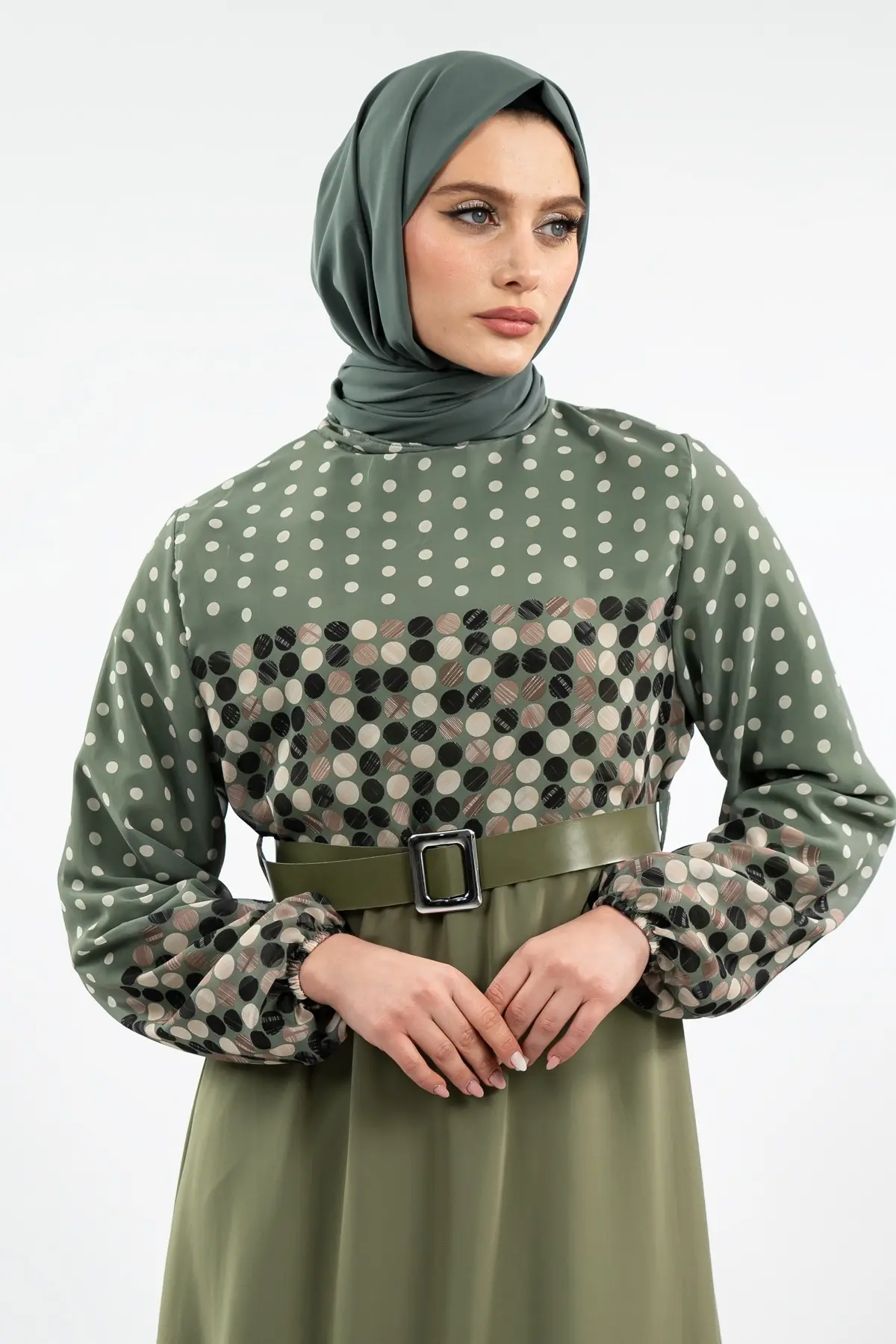 New Season Polka Dot Hijab Dress-detail