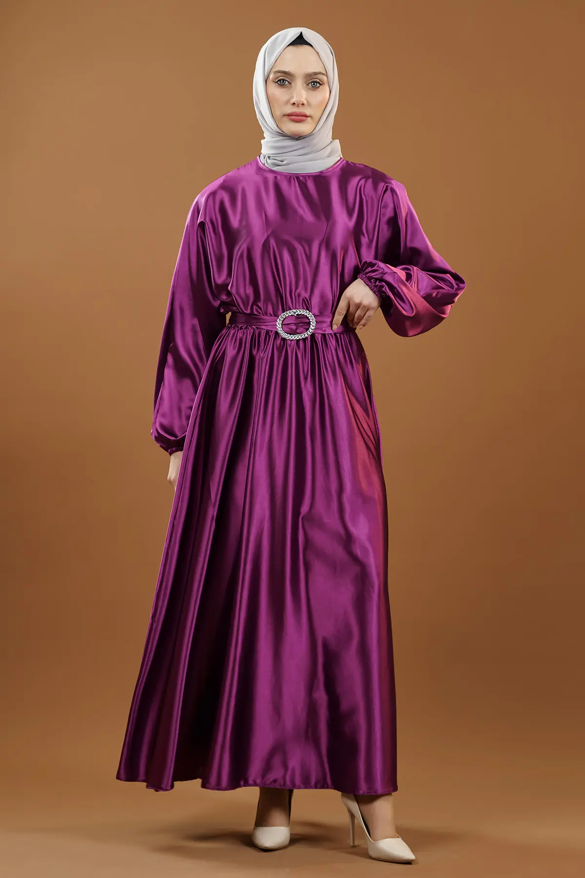 New Season Satin Hijab Dress-detail