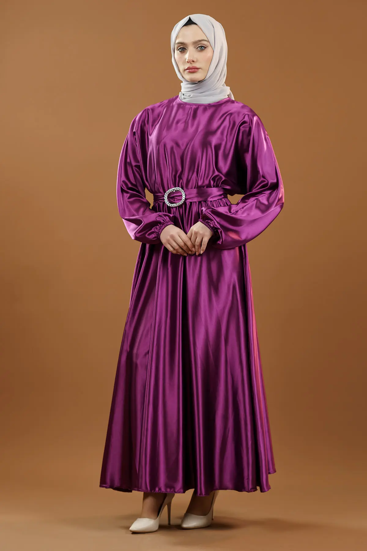 New Season Satin Hijab Dress-detail