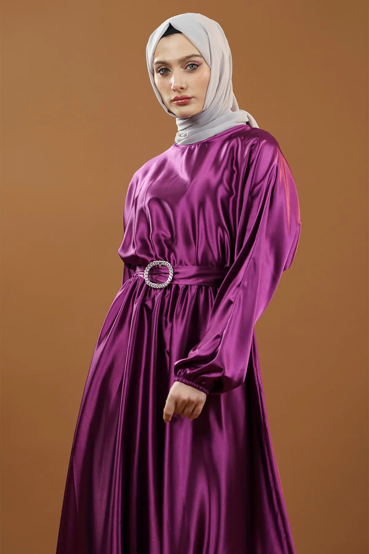 New Season Satin Hijab Dress-detail