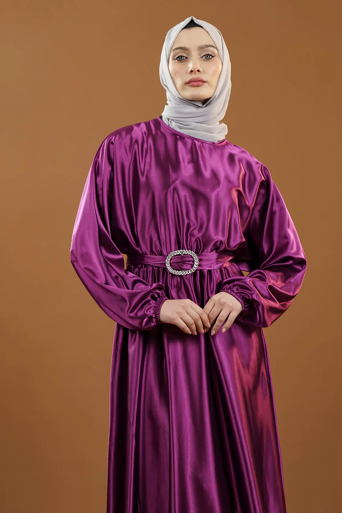 New Season Satin Hijab Dress-detail