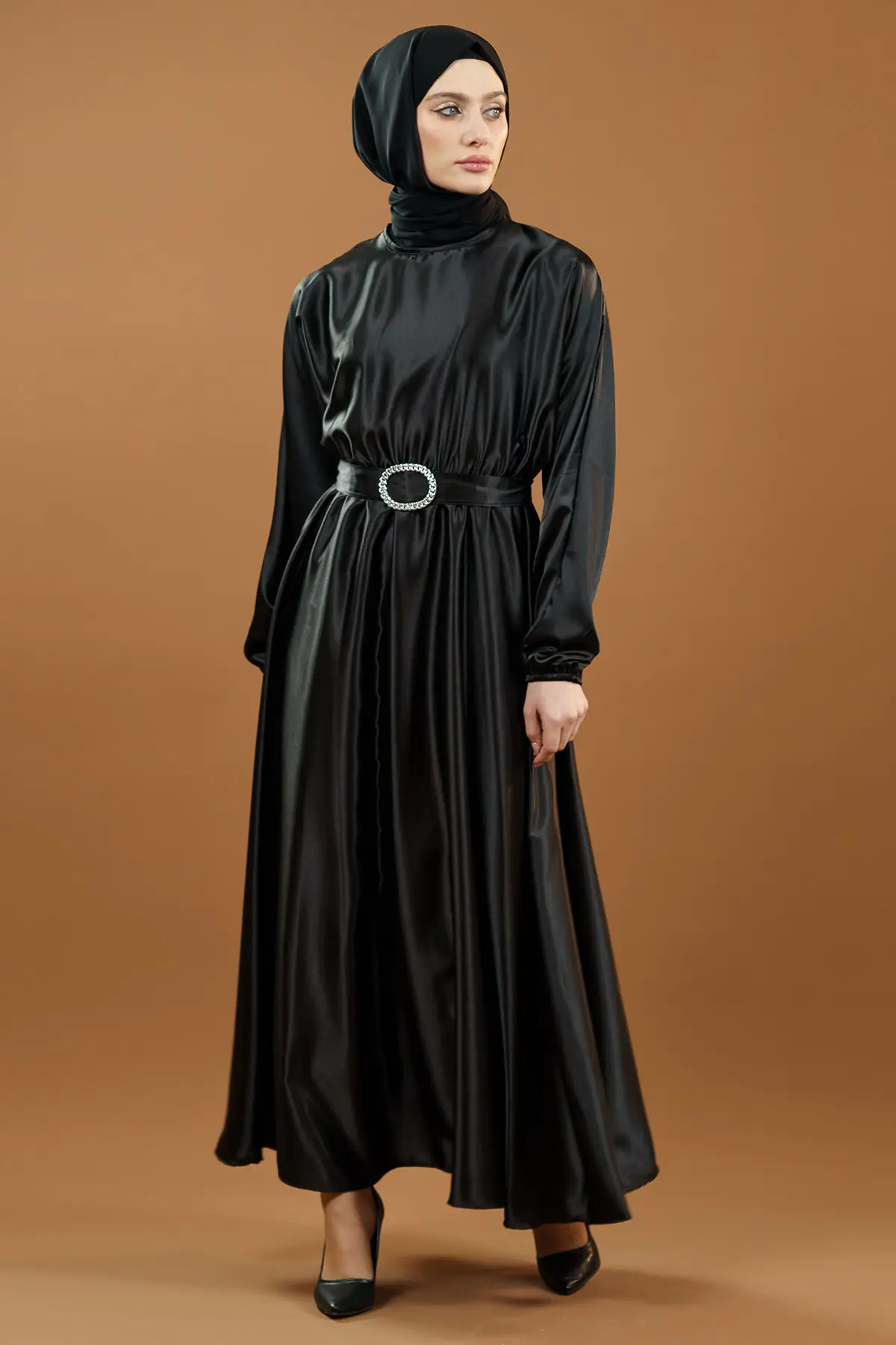 New Season Satin Hijab Dress-detail