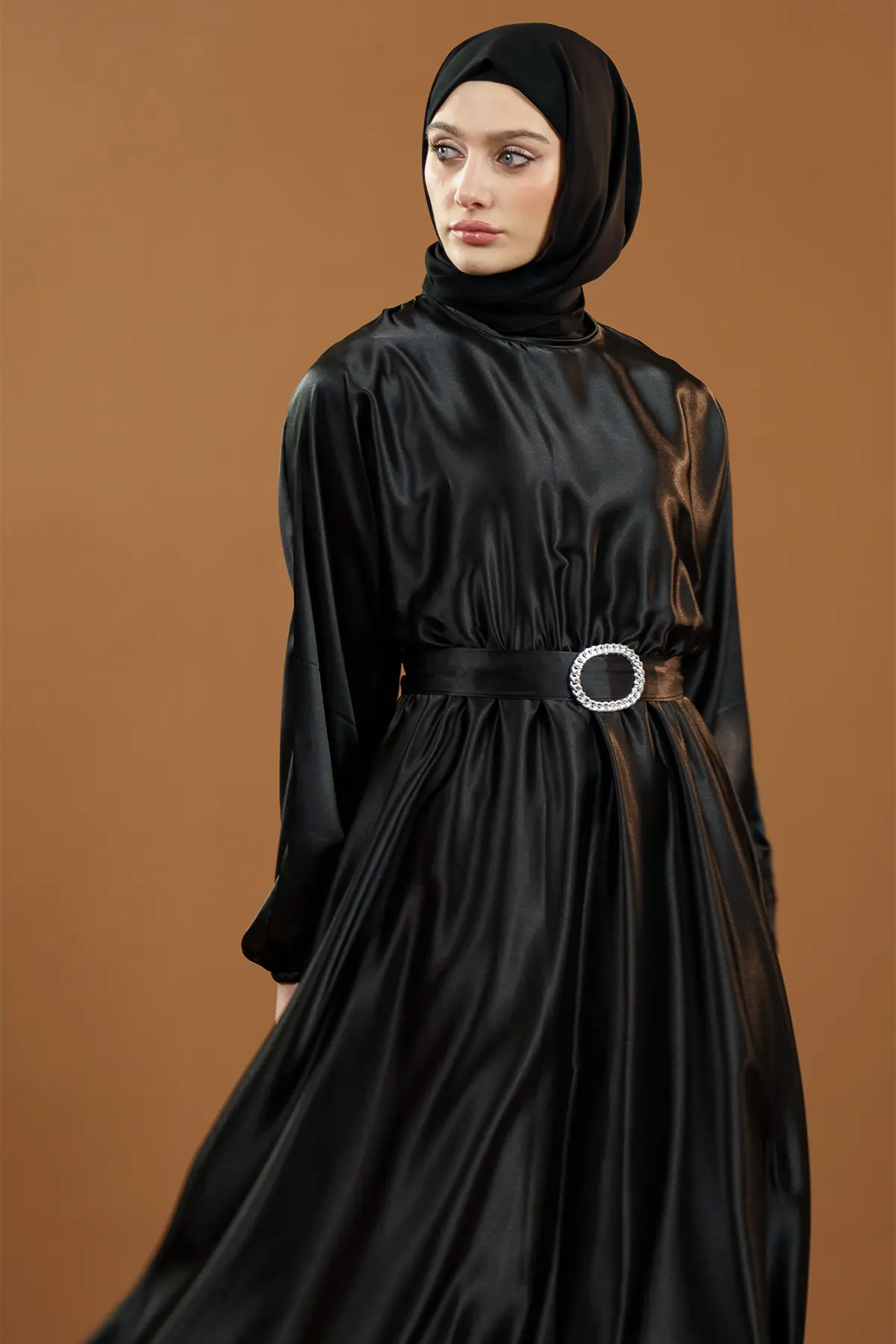 New Season Satin Hijab Dress-detail