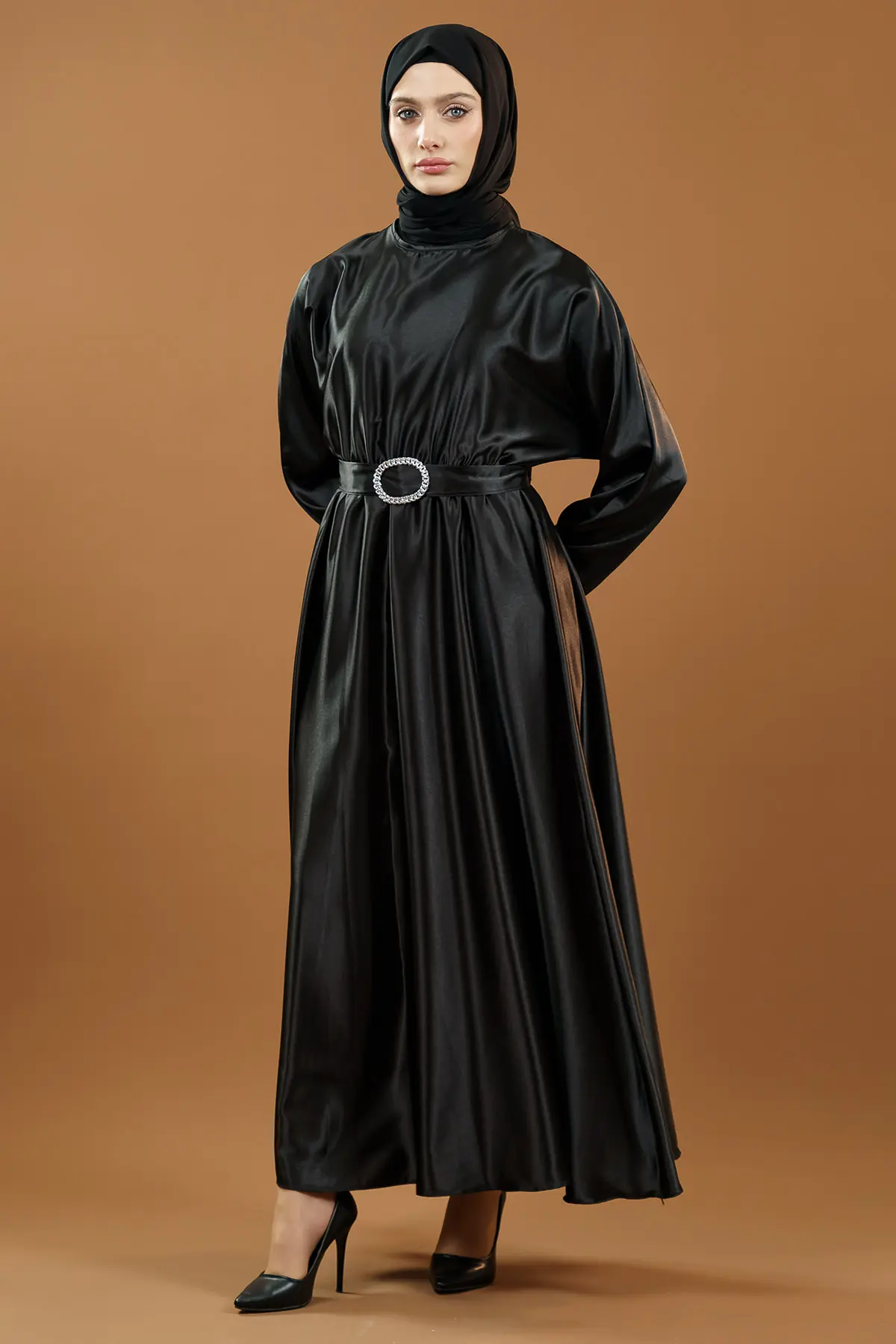 New Season Satin Hijab Dress-detail