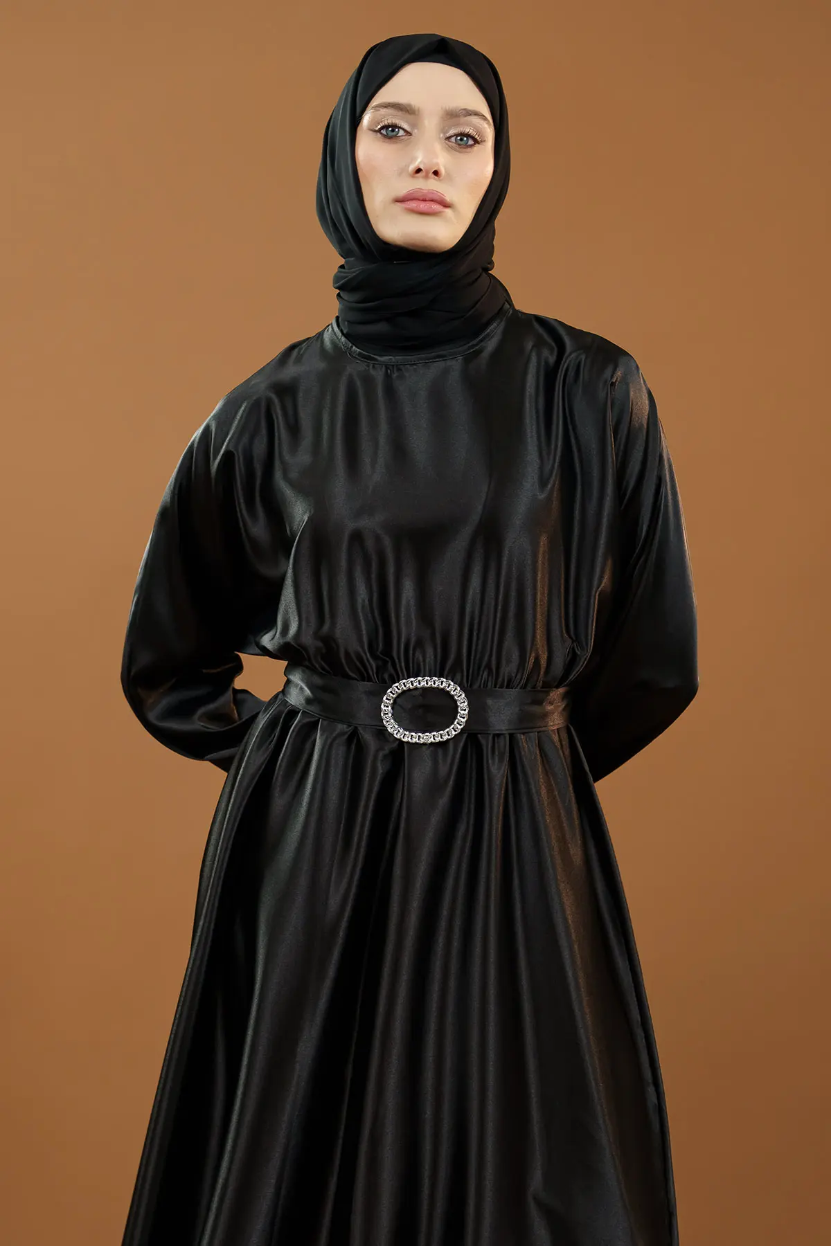 New Season Satin Hijab Dress-detail