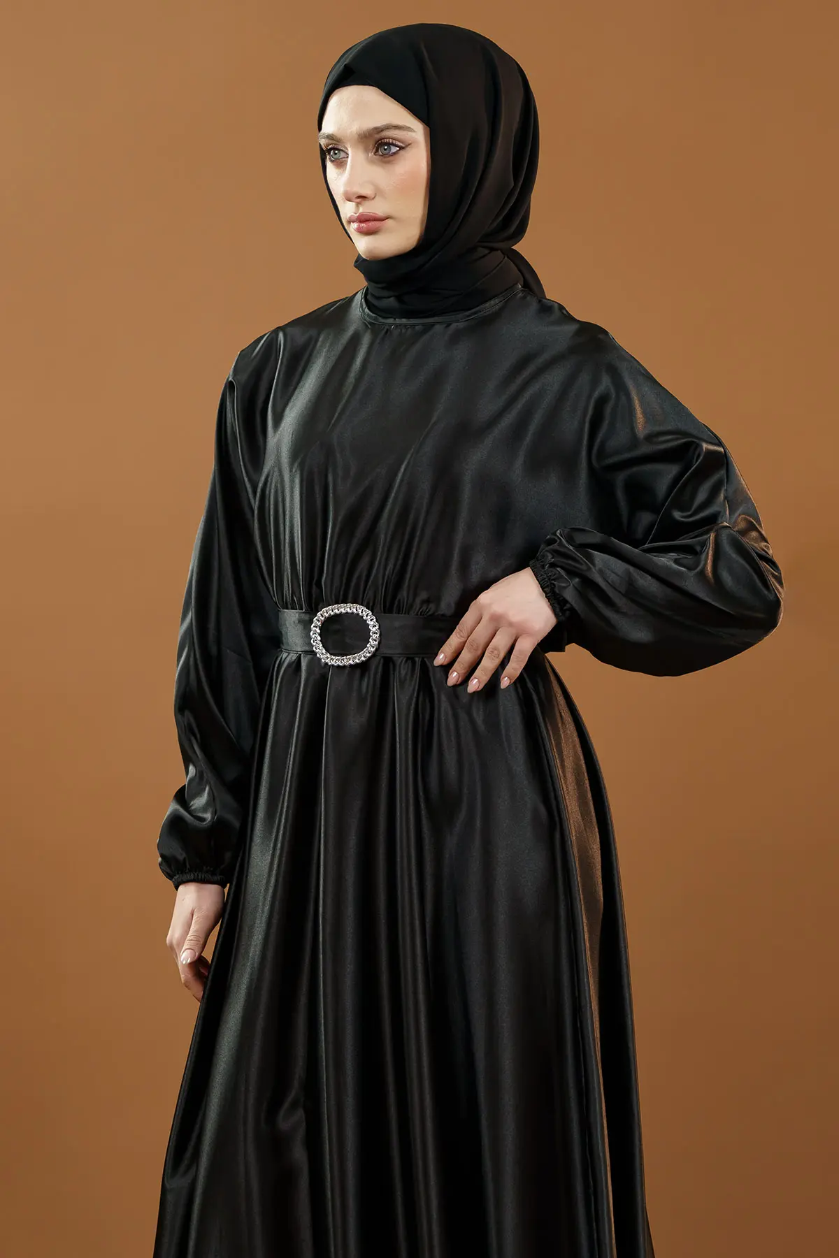 New Season Satin Hijab Dress-detail