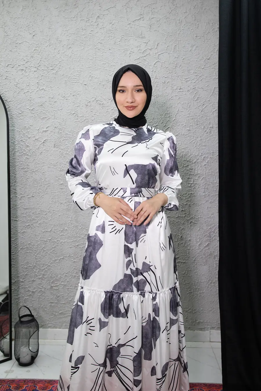 New Season Satin Hijab Dress-detail
