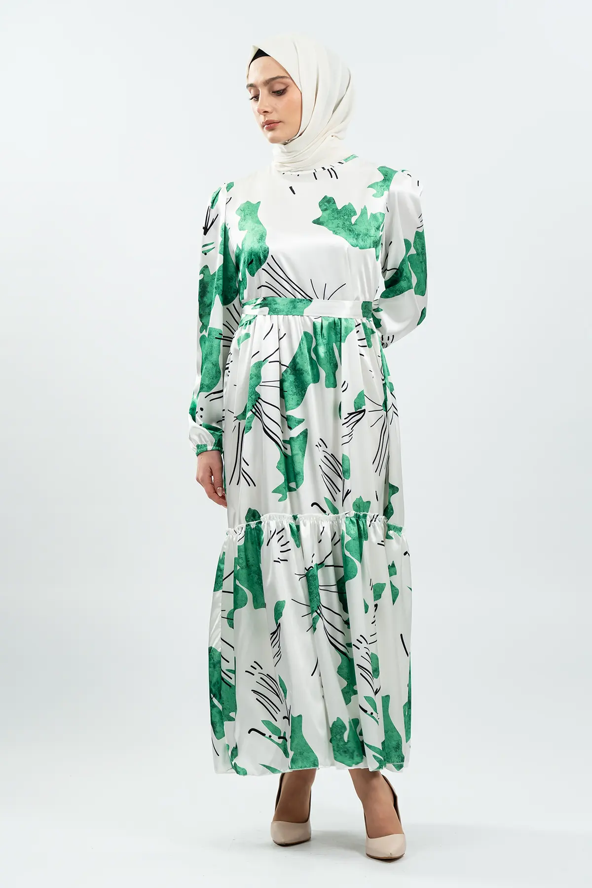 New Season Satin Hijab Dress-detail