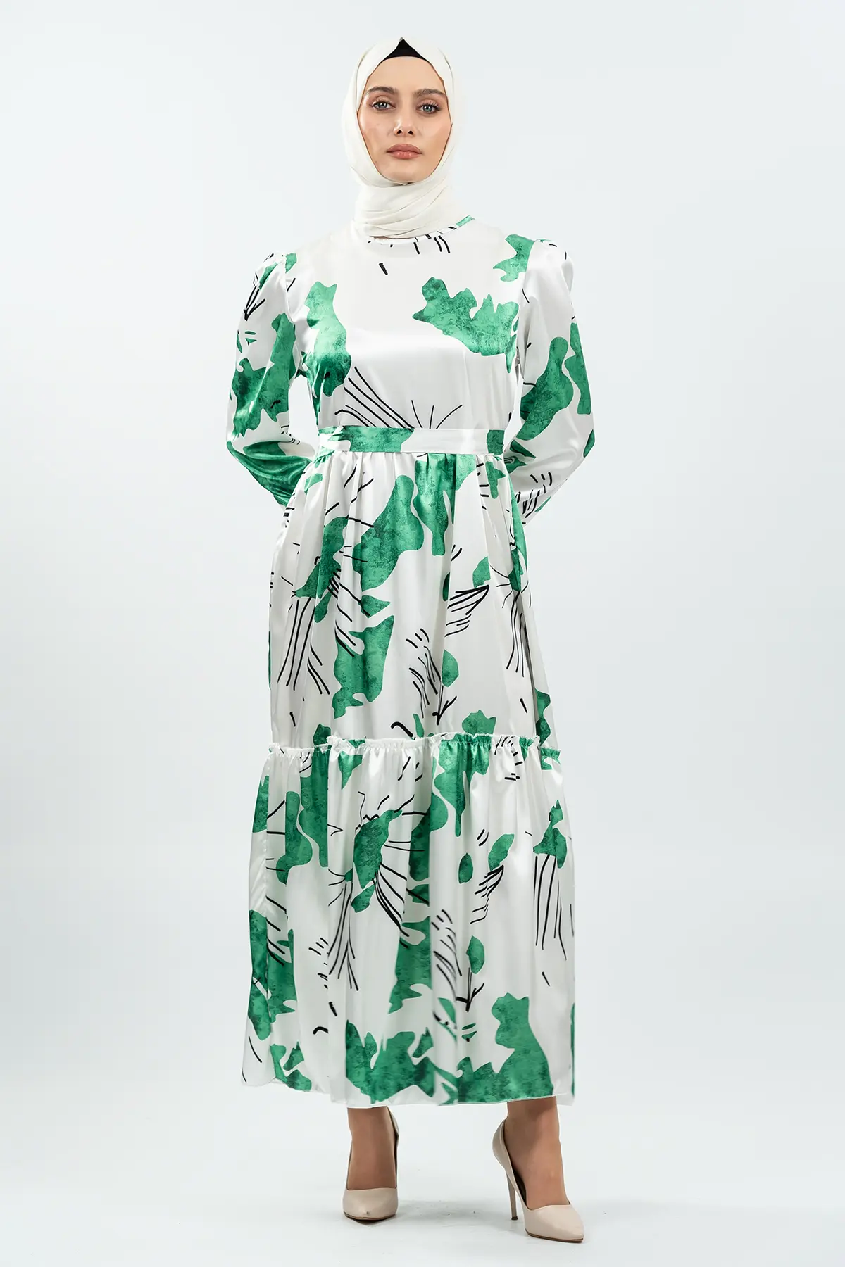 New Season Satin Hijab Dress-detail