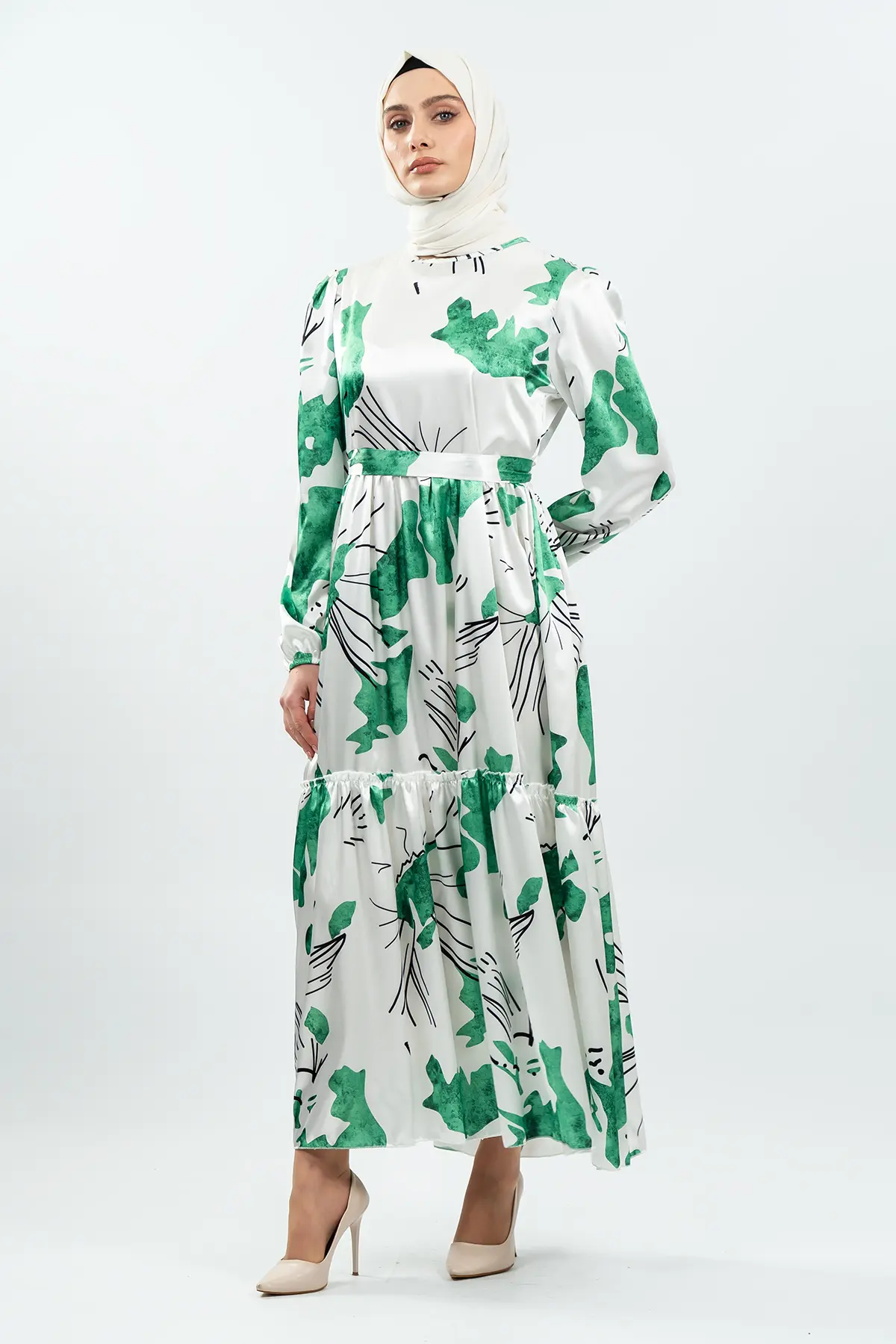 New Season Satin Hijab Dress-detail