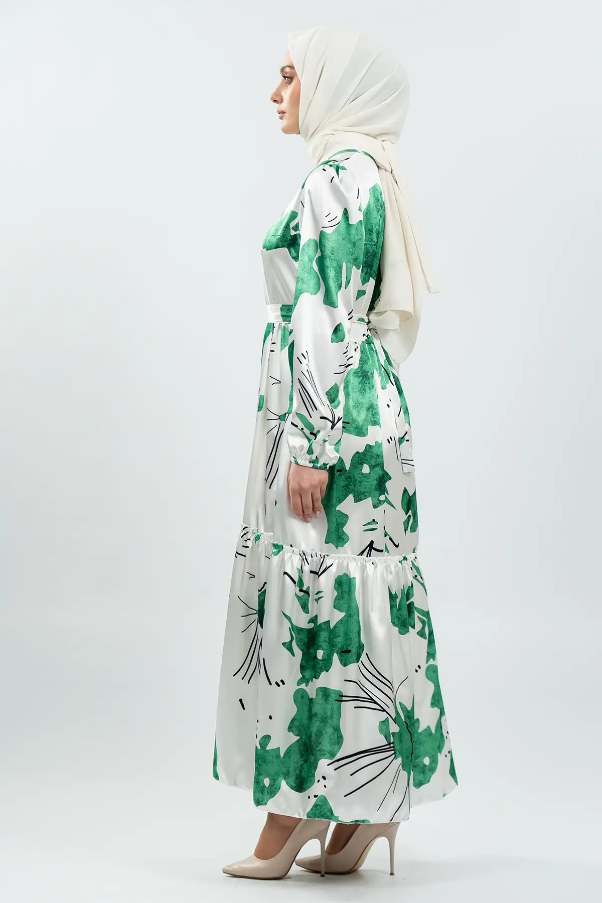 New Season Satin Hijab Dress-detail