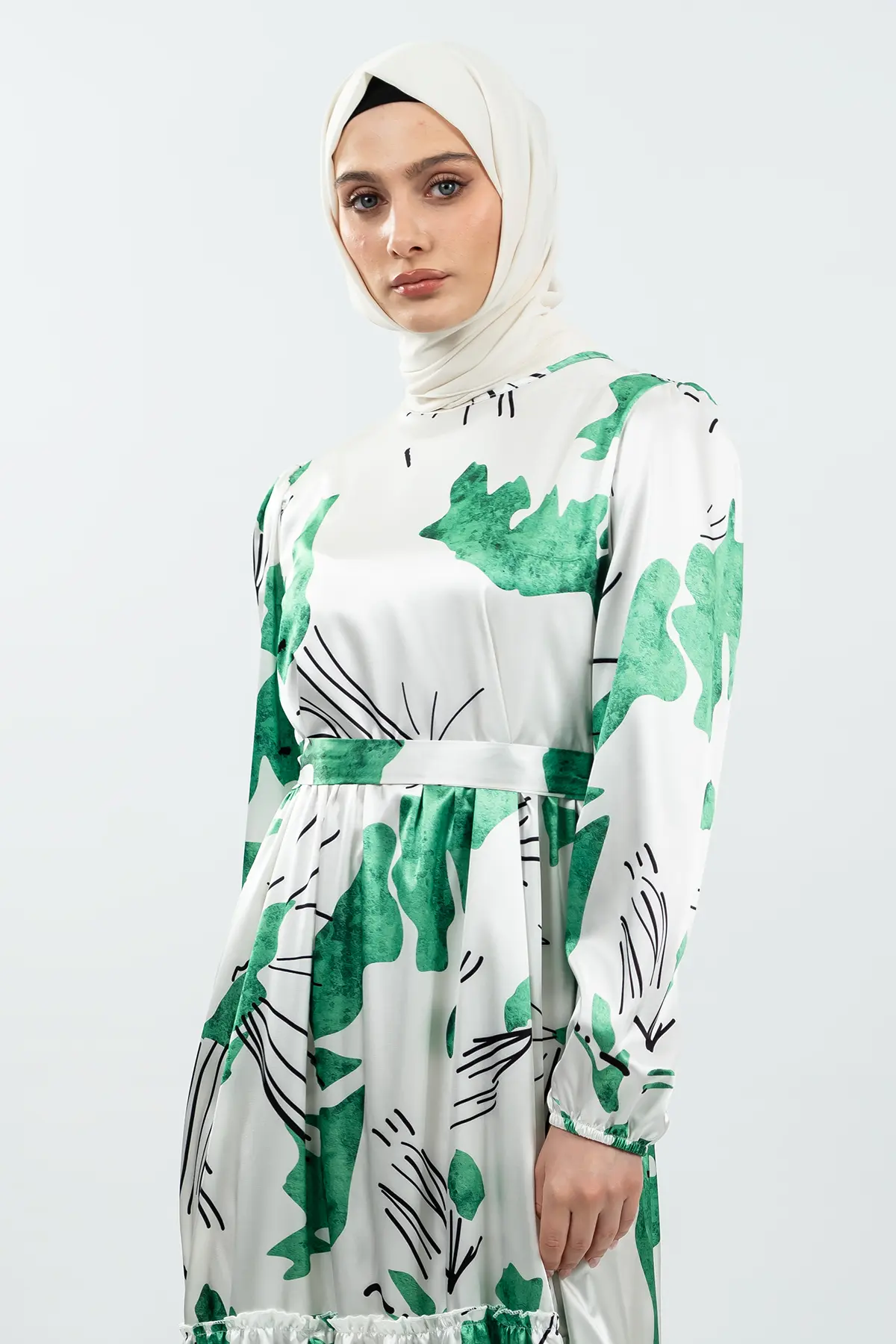 New Season Satin Hijab Dress-detail