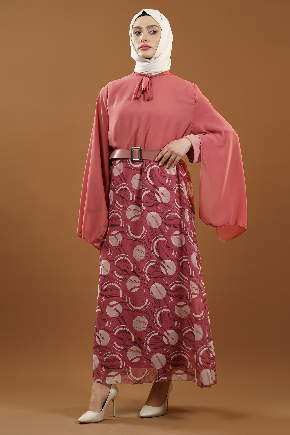 New Season Skirt Patterned Hijab Dress