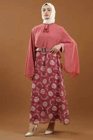 New Season Skirt Patterned Hijab Dress